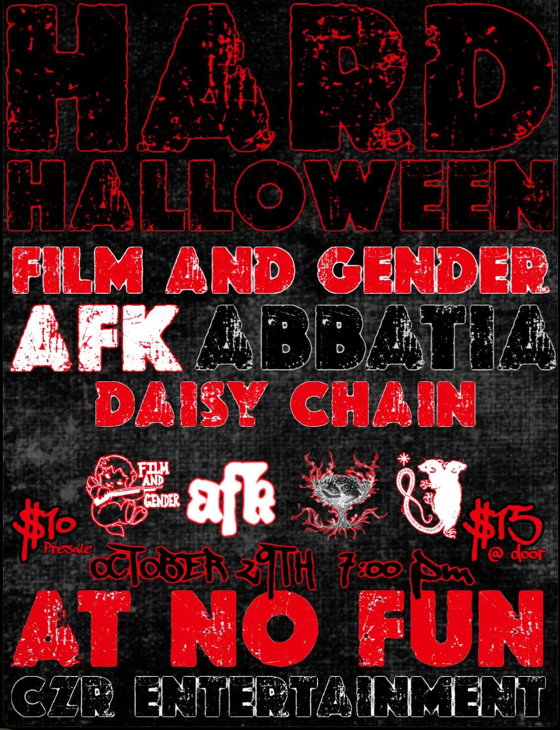 Hard Halloween: Film & Gender / AFK / Abatia / Daisy Chain