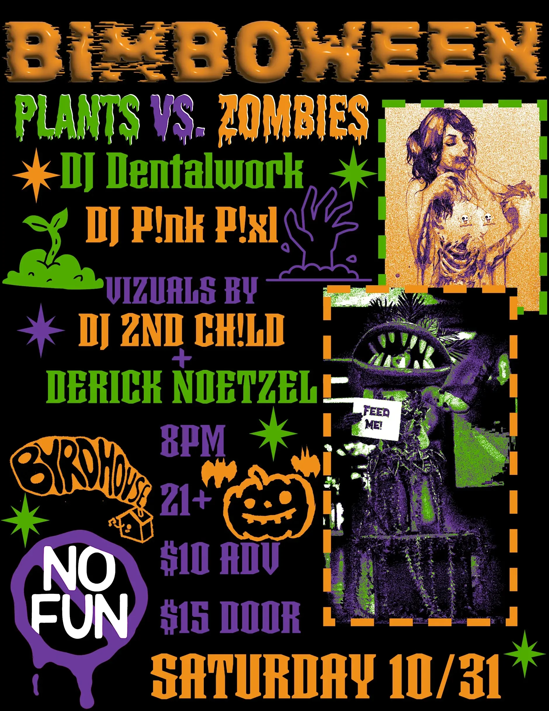 BIMBOWEEN: Halloween Bimbo Nite Rave: Plants vs Zombies w/ DJ Dental Work / DJ P!nk P!xl / (Ages 21+ w/ID) 