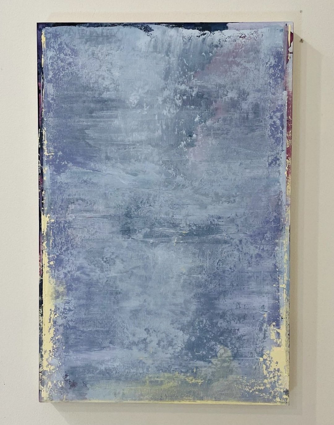Scissortail Lemonade iv - Acrylic + oil + solvent wash on watercolor paper mounted on panel, 12x18 in - $275