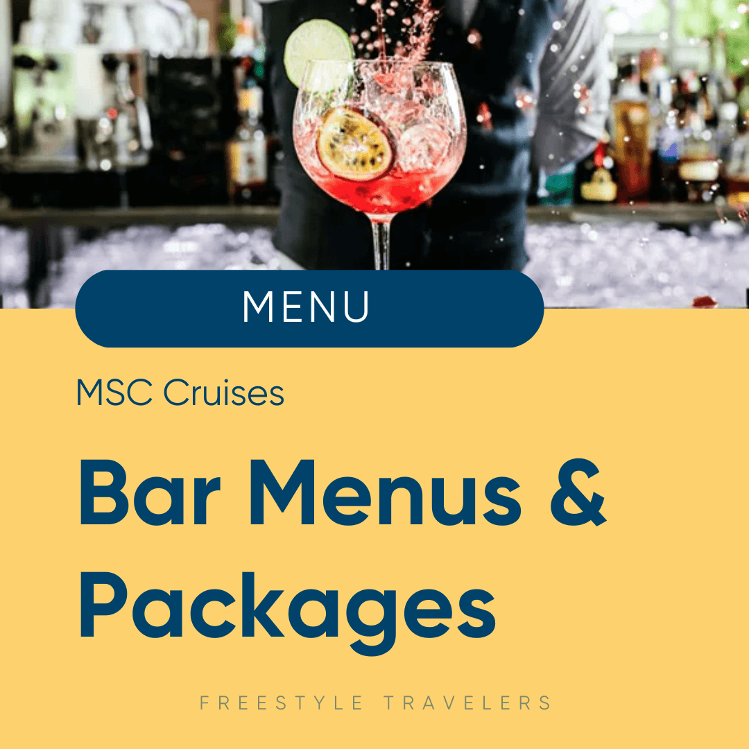 msc yacht club drinks menu pdf