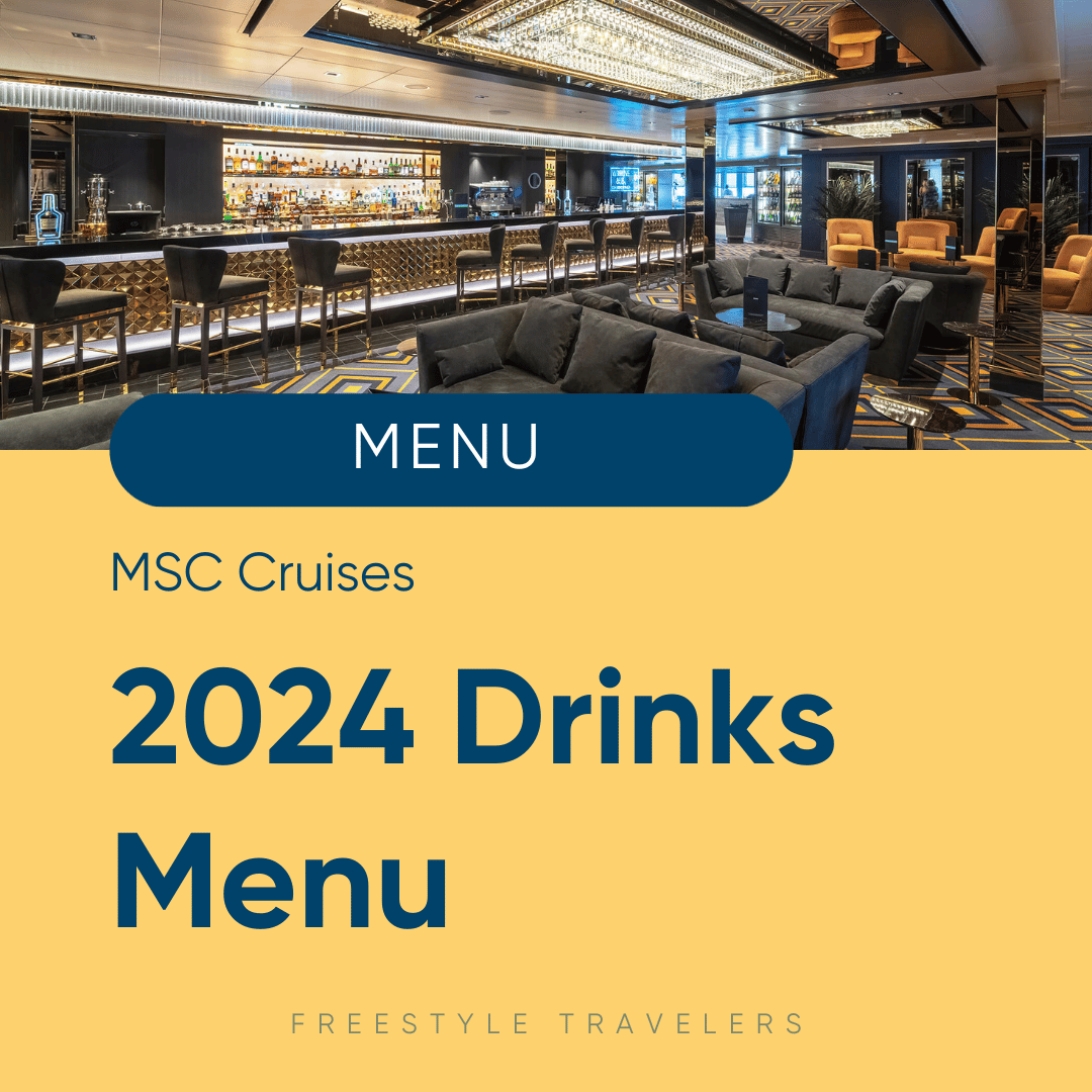 New 2024 MSC Cruises Standard Drinks Menu PDF with Prices