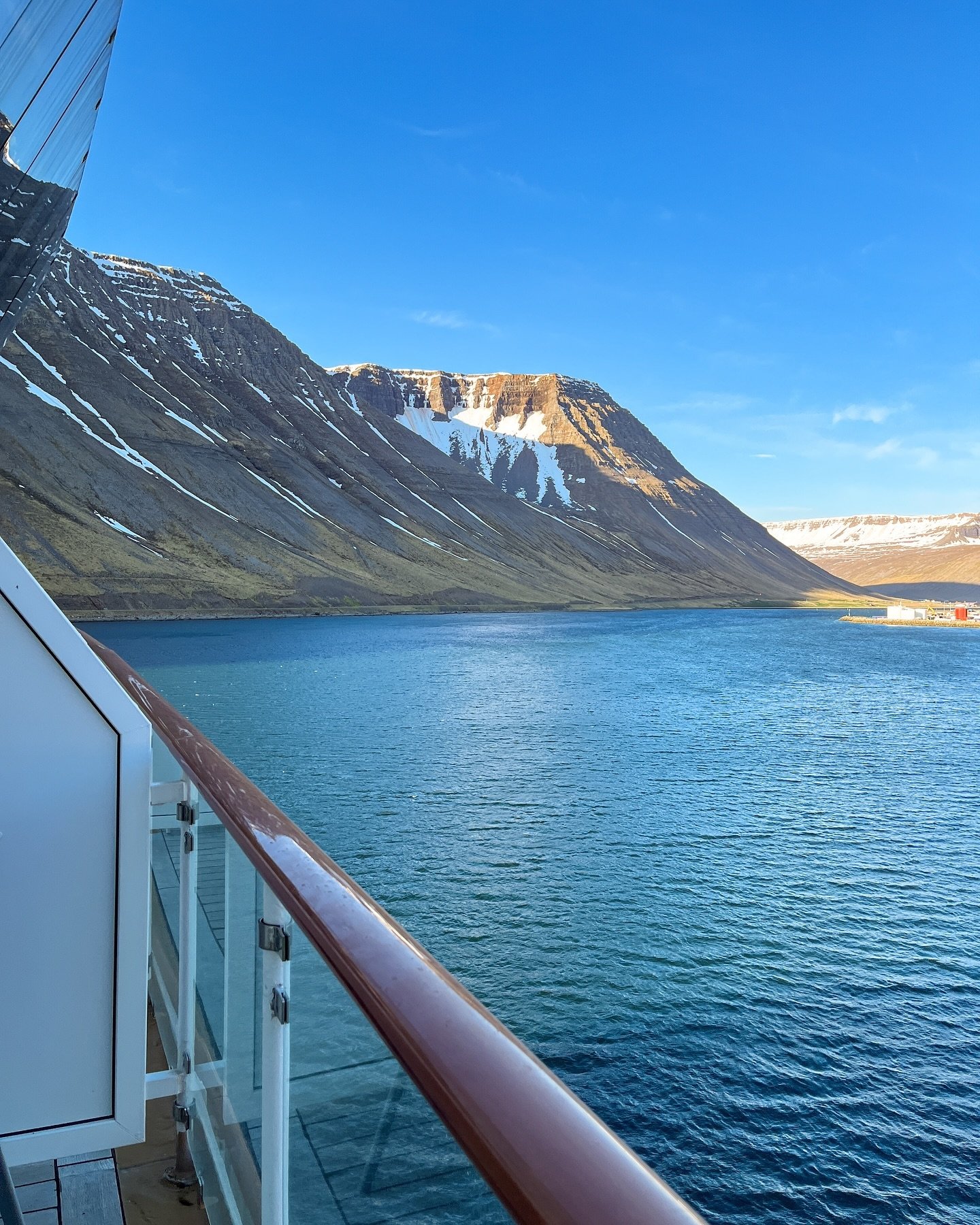 Our first port was &Iacute;safj&ouml;r&eth;ur, where we rented a car through @europcar, a 10-minute walk from the new cruise port. We visited Lambagill Waterfall, the Bolafjall mountain outlook, and the beach in Holt. The entire Westfjords region of 