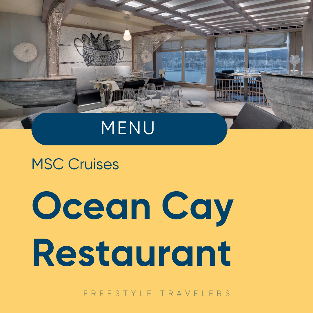 Ocean Cay Restaurant on MSC Cruises: Specialty Restaurant Guide with Photos and Menus