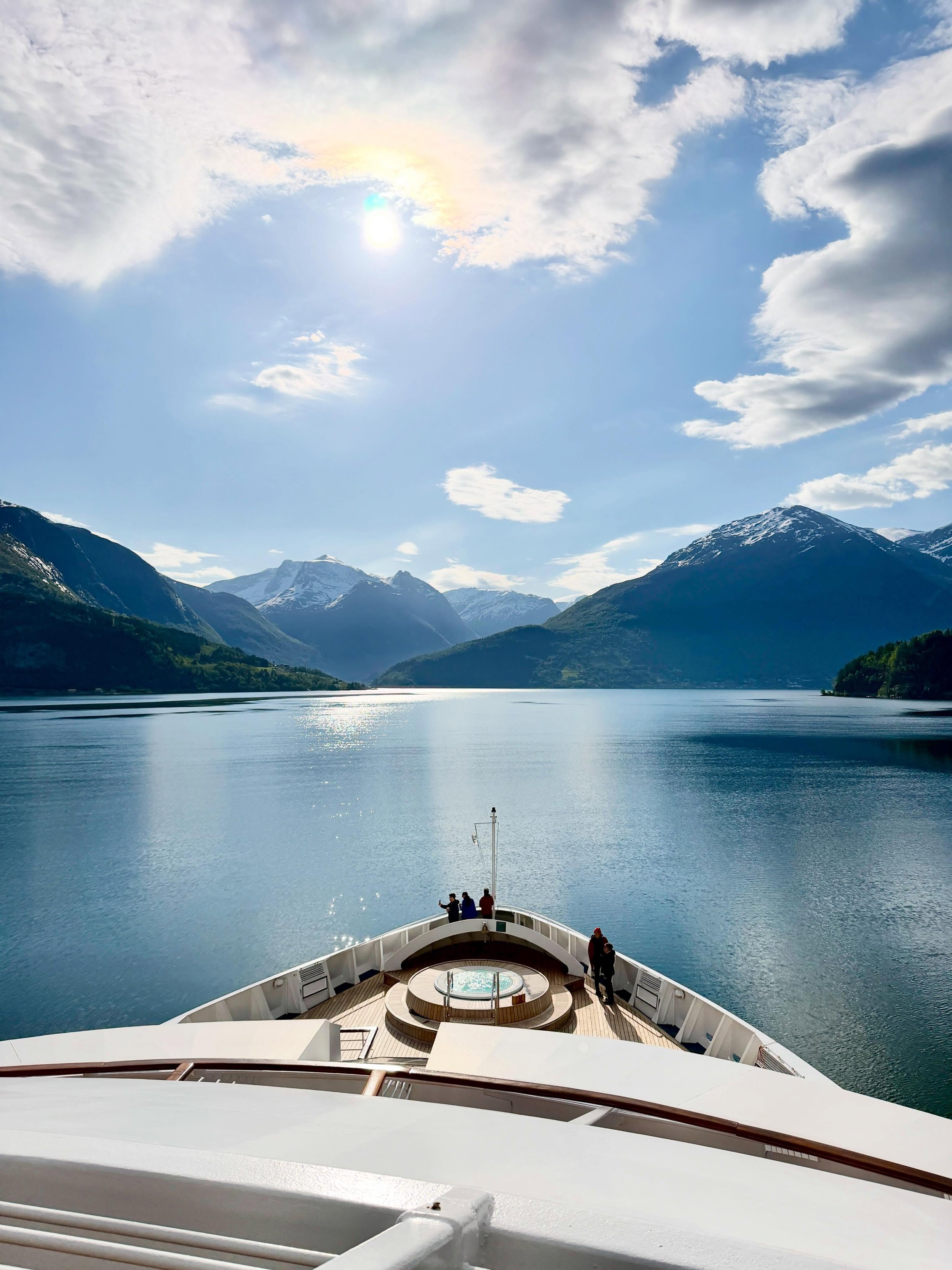 Olden, Norway 🏔️ After sailing through a beautiful fjord, we took a Windstar Cruises excursion to Briksdal Glacier. We rode on &ldquo;troll cars&rdquo; through the mountains to an unbelievable view. We are so lucky to be able to see such amazing pla