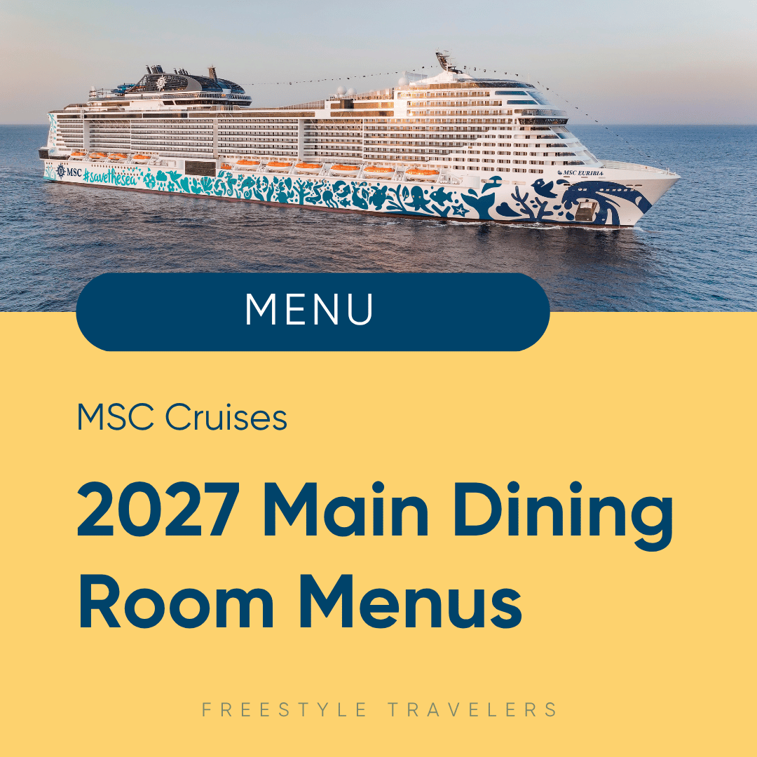 MSC Cruises 2027 Main Dining Room Menus - Daily PDF Menus &amp; Dining Guide
