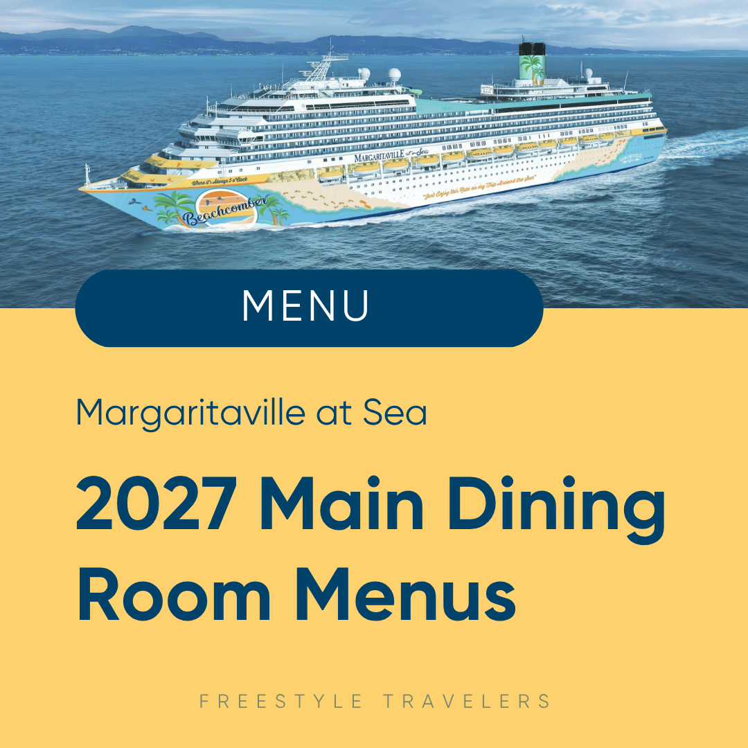 Margaritaville at Sea 2027 Main Dining Room Menus: PDF Menus &amp; Dining Guide