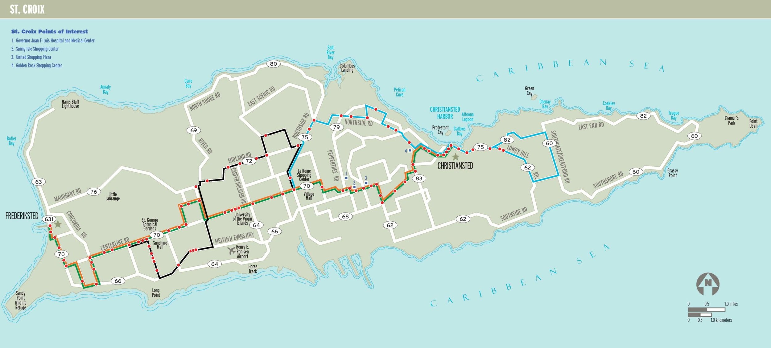 Frederiksted, St. Croix Cruise Port Guide & Information Maps, Taxi Rates, Bus Info & More
