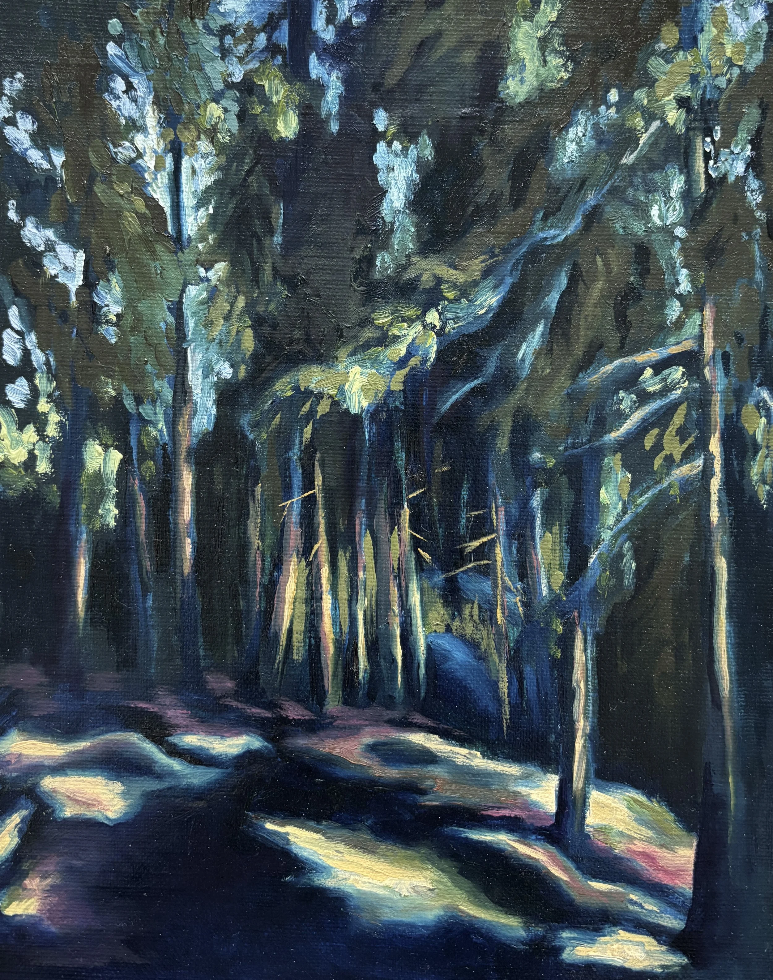 In the shadow, 2025, oil on canvas, 24 x 19 cm