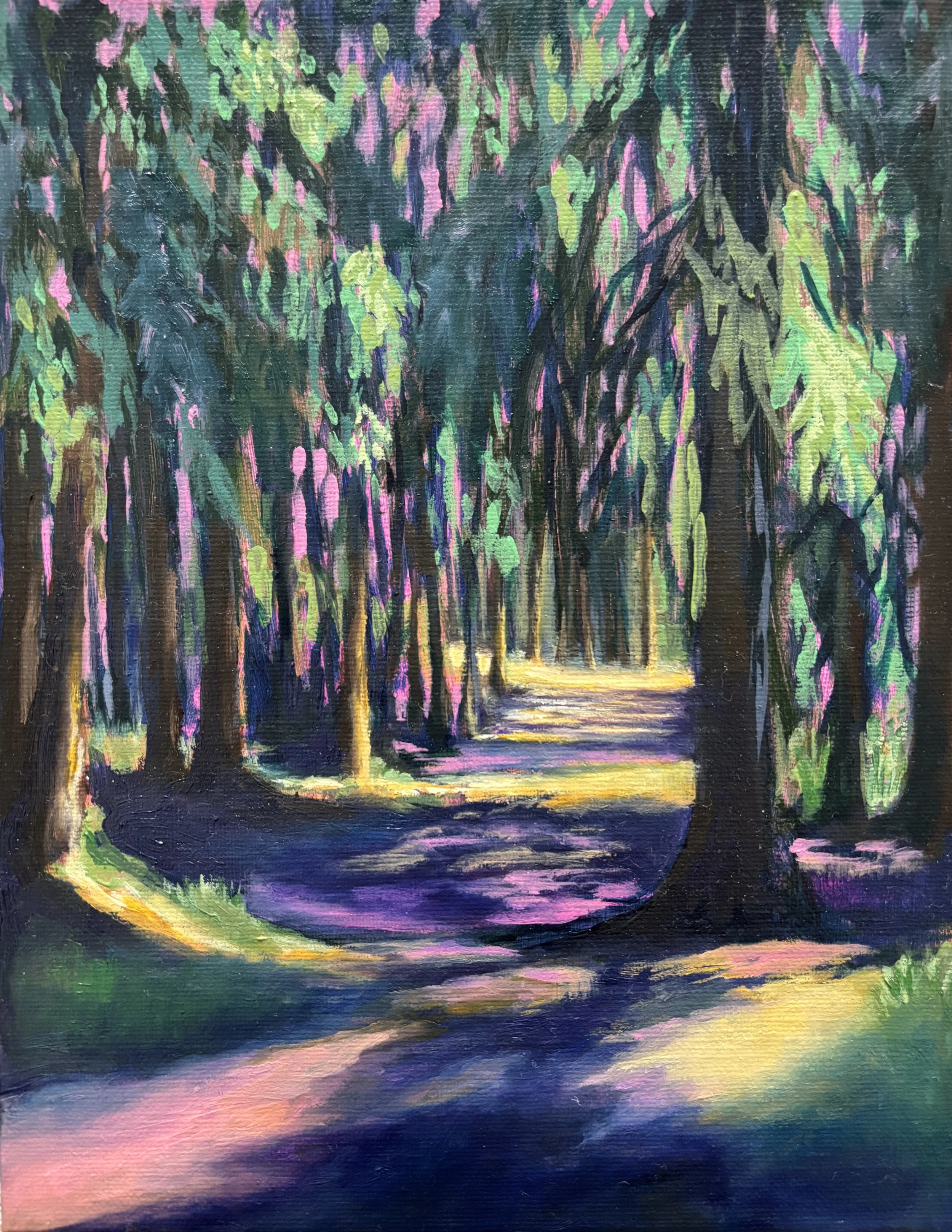 The forest of time, 2025, oil on canvas, 24 x 19 cm