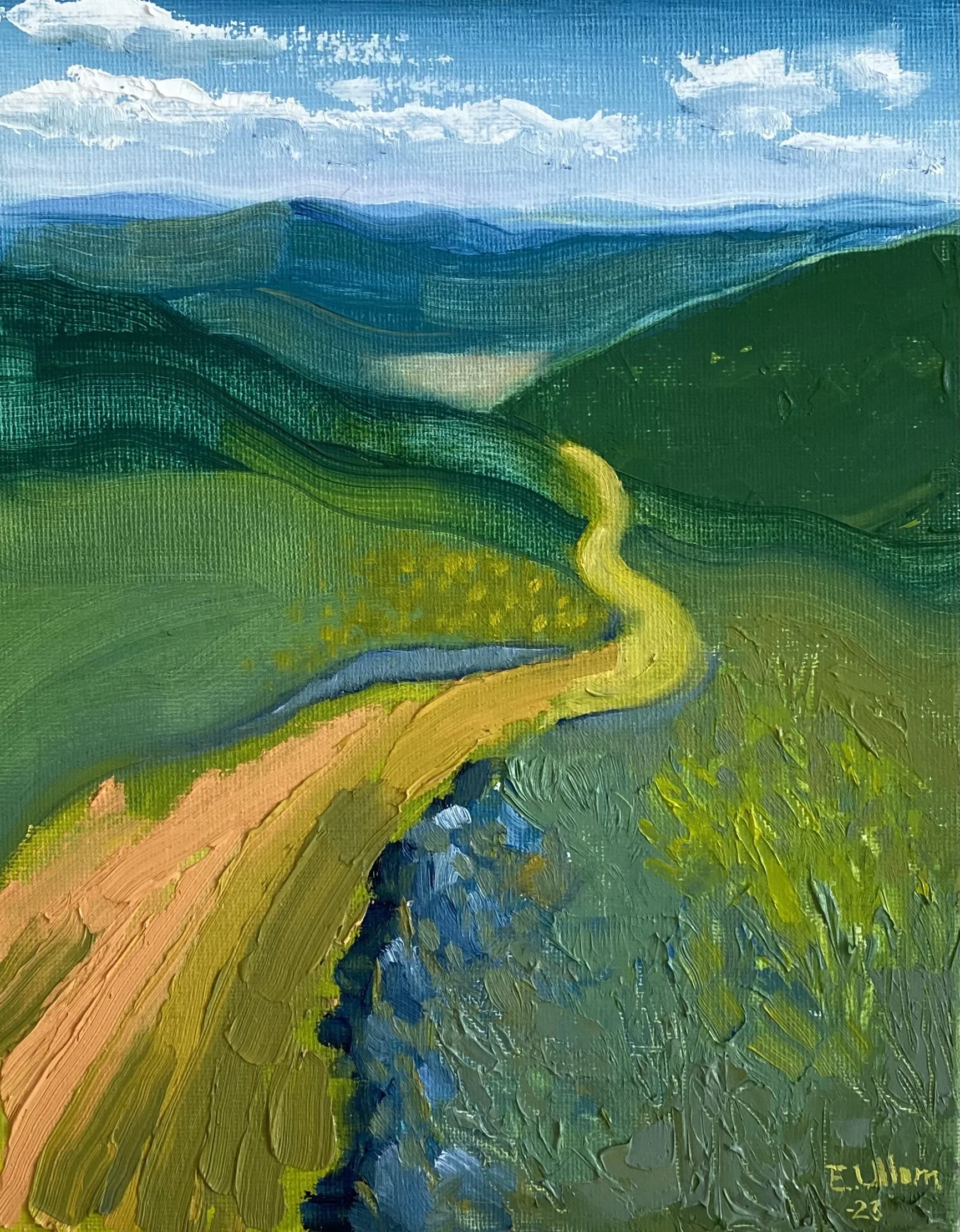 The path, 2023, oil on canvasboard