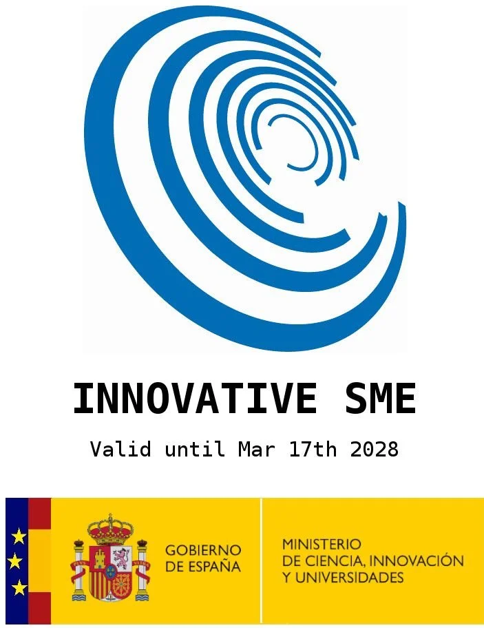 Innovative SME seal logo
Madrid Space has been awarded the Innovative SME seal by the Ministerio de Ciencia, Innovación y Universidades, recognizing our commitment to R&D and innovation in the aerospace industry.