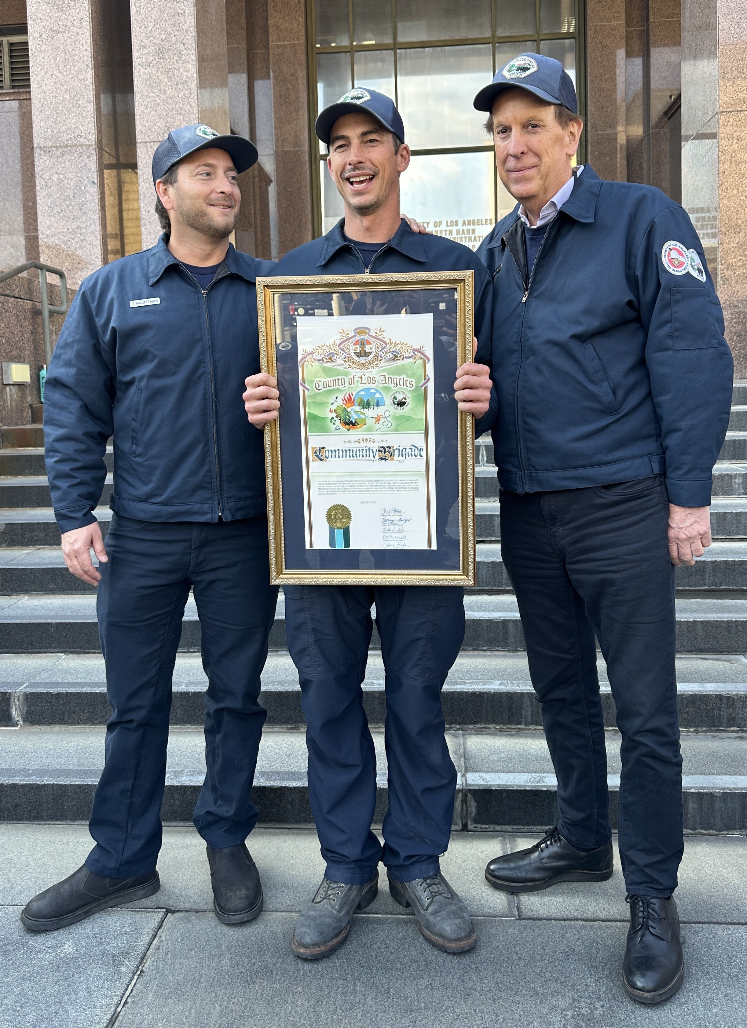Community Brigade co-founders Tyler Hauptman (left) Keegan Gibbs (center) and Brent Woodworth (right).  Photo credit: Adriana Cargill
