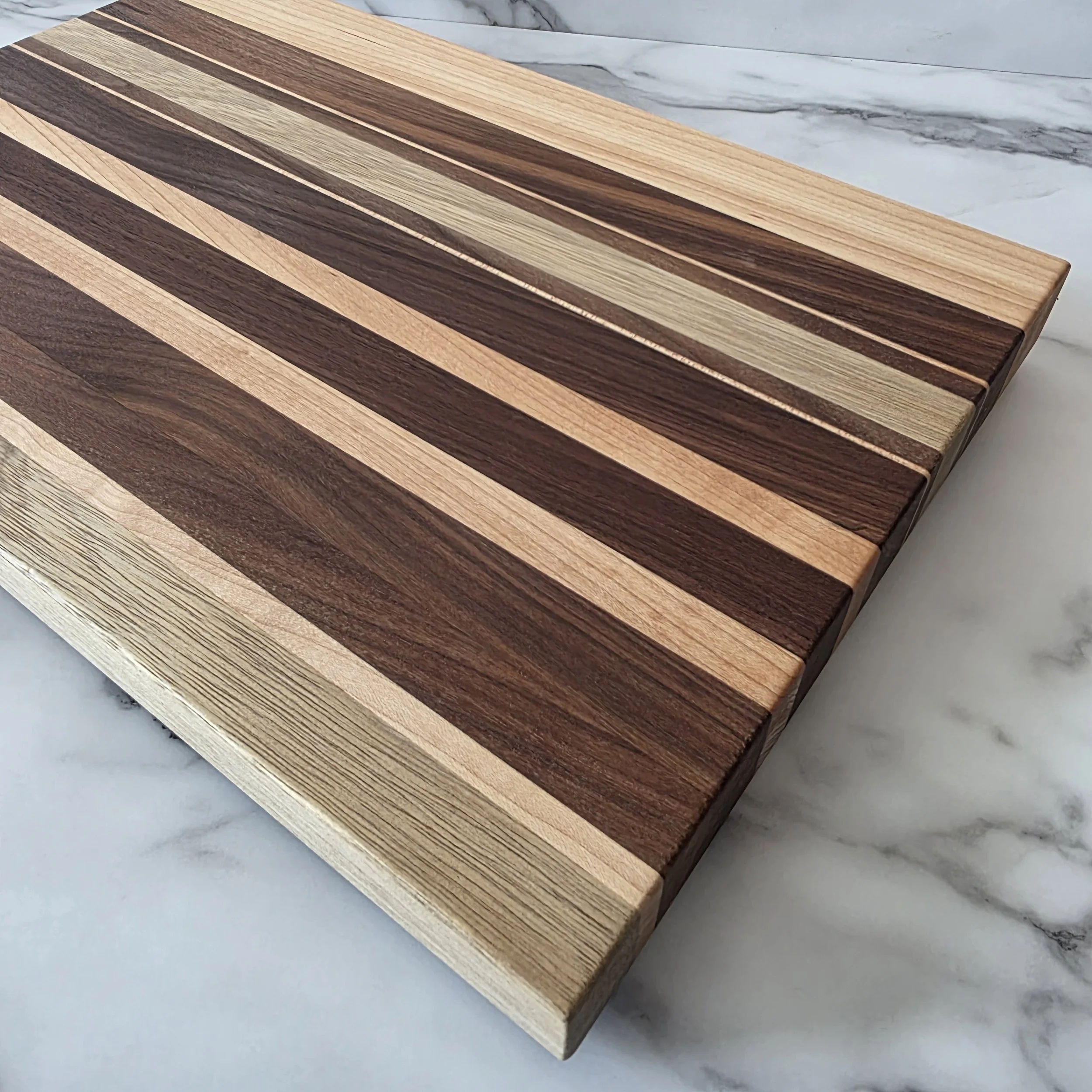 Mixed Hardwood Cutting Board Walnut Maple White Oak and Cherry Wood