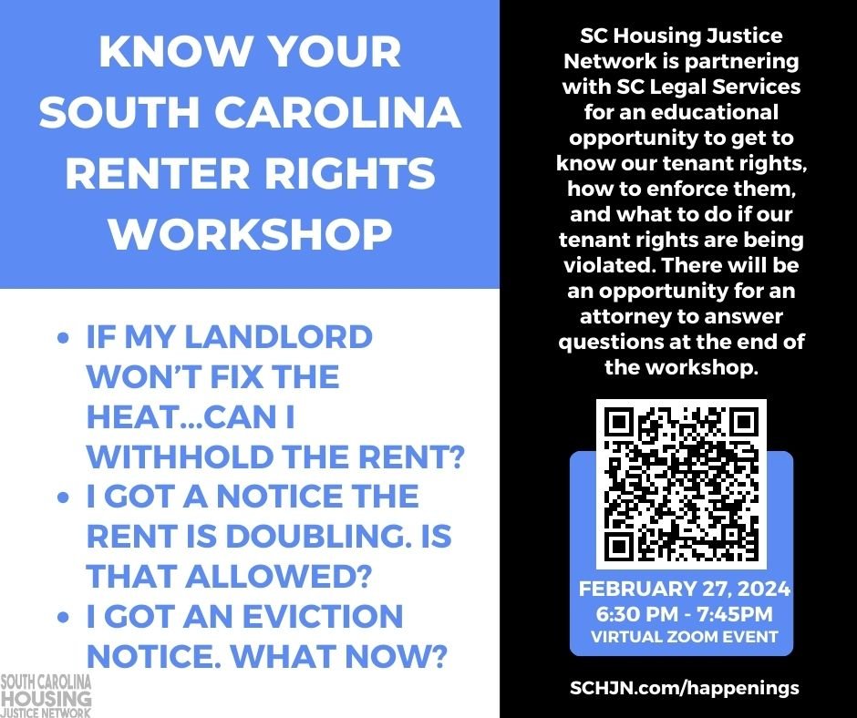 Know Your Tenant Rights Training — South Carolina Housing Justice Network