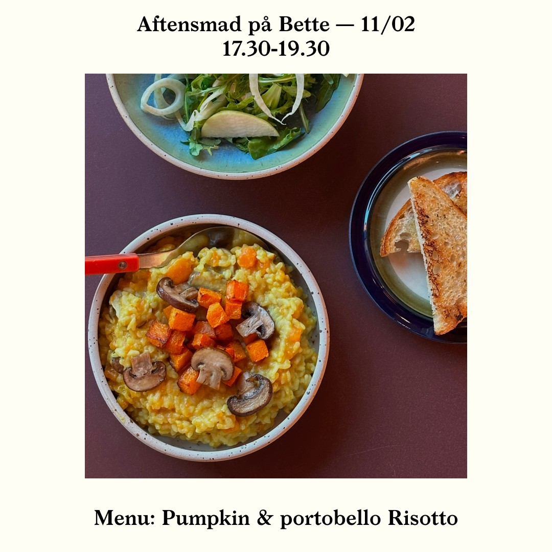 Bettes Aftensmad: Pumpkin and portobello risotto 