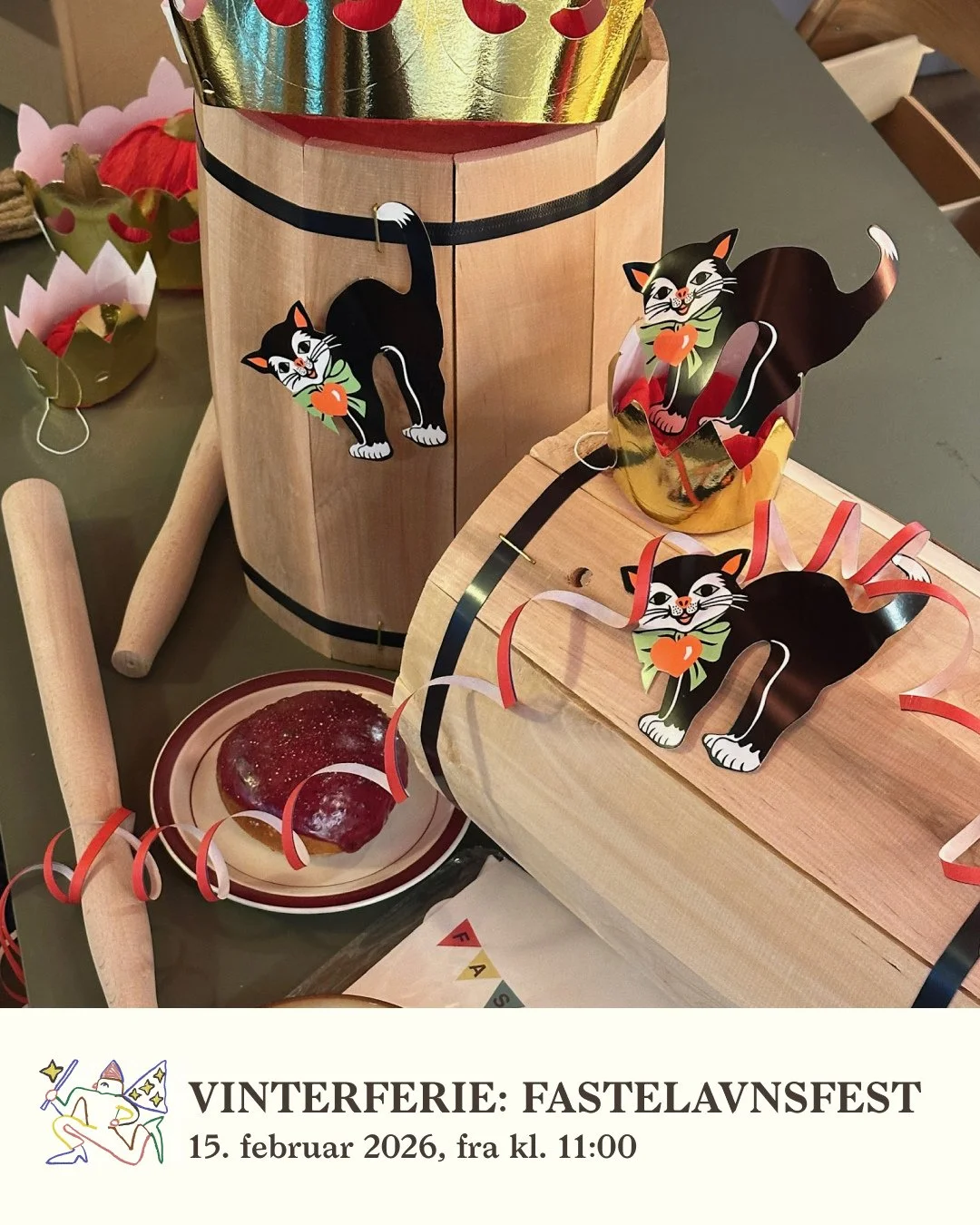 🎭 FASTELAVNSFEST 🎭⁠
⁠
S&oslash;ndag d. 15. februar kl. 11.00 inviterer Bette Caf&eacute; i Carlsberg Byen til hyggelig fastelavnsfest p&aring; Kildepladsen.⁠
⁠
Kom og v&aelig;r med til traditionel fastelavn for b&oslash;rn og familier i K&oslash;be