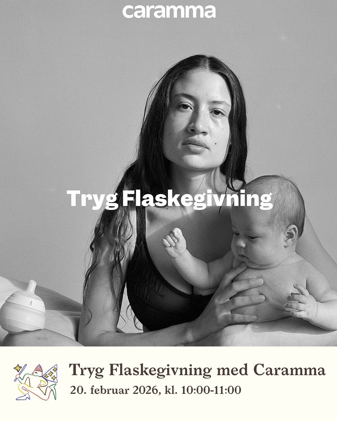 Flaskegivning &ndash; en tryg start 🤍⁠
Kom med til et roligt og hyggeligt event p&aring; Bette Caf&eacute;, hvor vi introducerer Caramma support bottle og deler viden om, hvordan flaskegivning kan v&aelig;re en n&aelig;nsom og tryg supplering til am