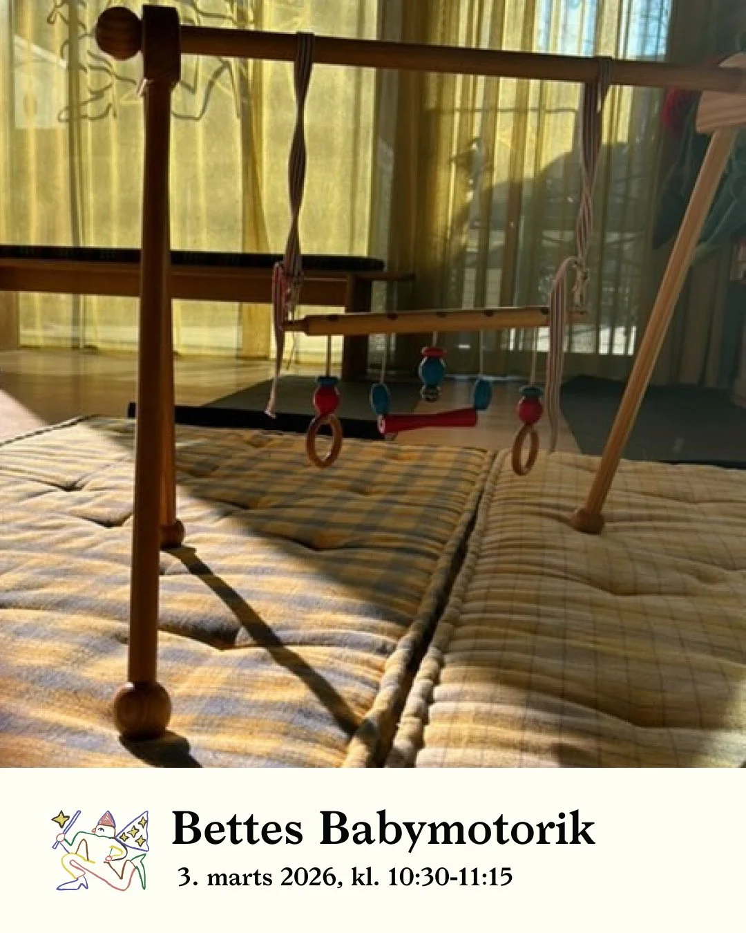 BETTES B&oslash;rnemotorik ✨⁠
For b&oslash;rn p&aring; 1,5&ndash;4 m&aring;neder⁠
⁠
En tryg og sanselig stund med fokus p&aring; bev&aelig;gelse, n&aelig;rv&aelig;r og sm&aring; motoriske opdagelser &ndash; i dejligt samarbejde med @bornemotorikken ?