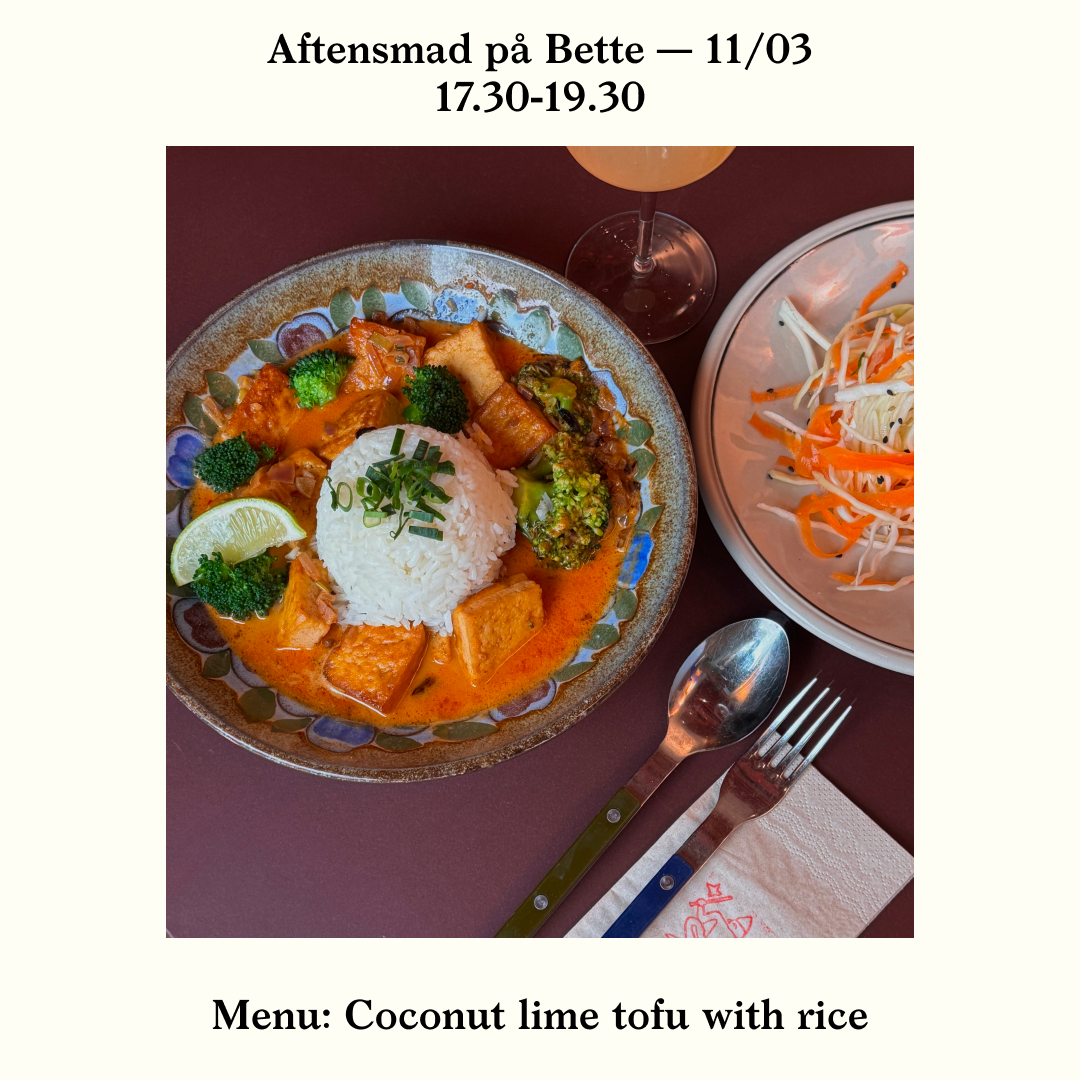 Bettes Aftensmad: Coconut lime tofu with rice&nbsp;