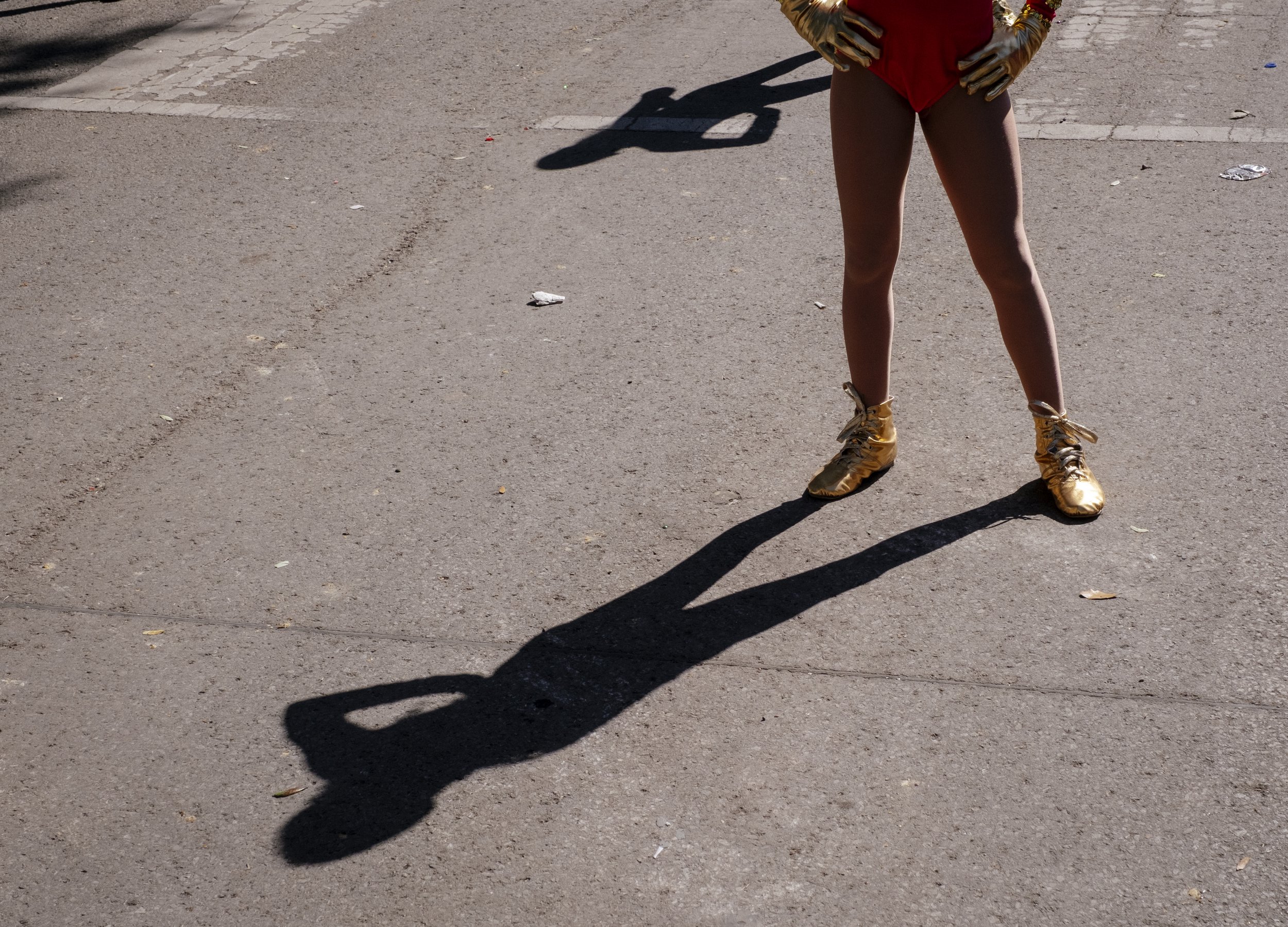 The N.O.E Satin Dolls dancers begin on Jefferson Ave to begin their 4.5 mile journey in the Mardi Gras Mystic Krewe of Femme Fatale parade on February 8, 2026.  