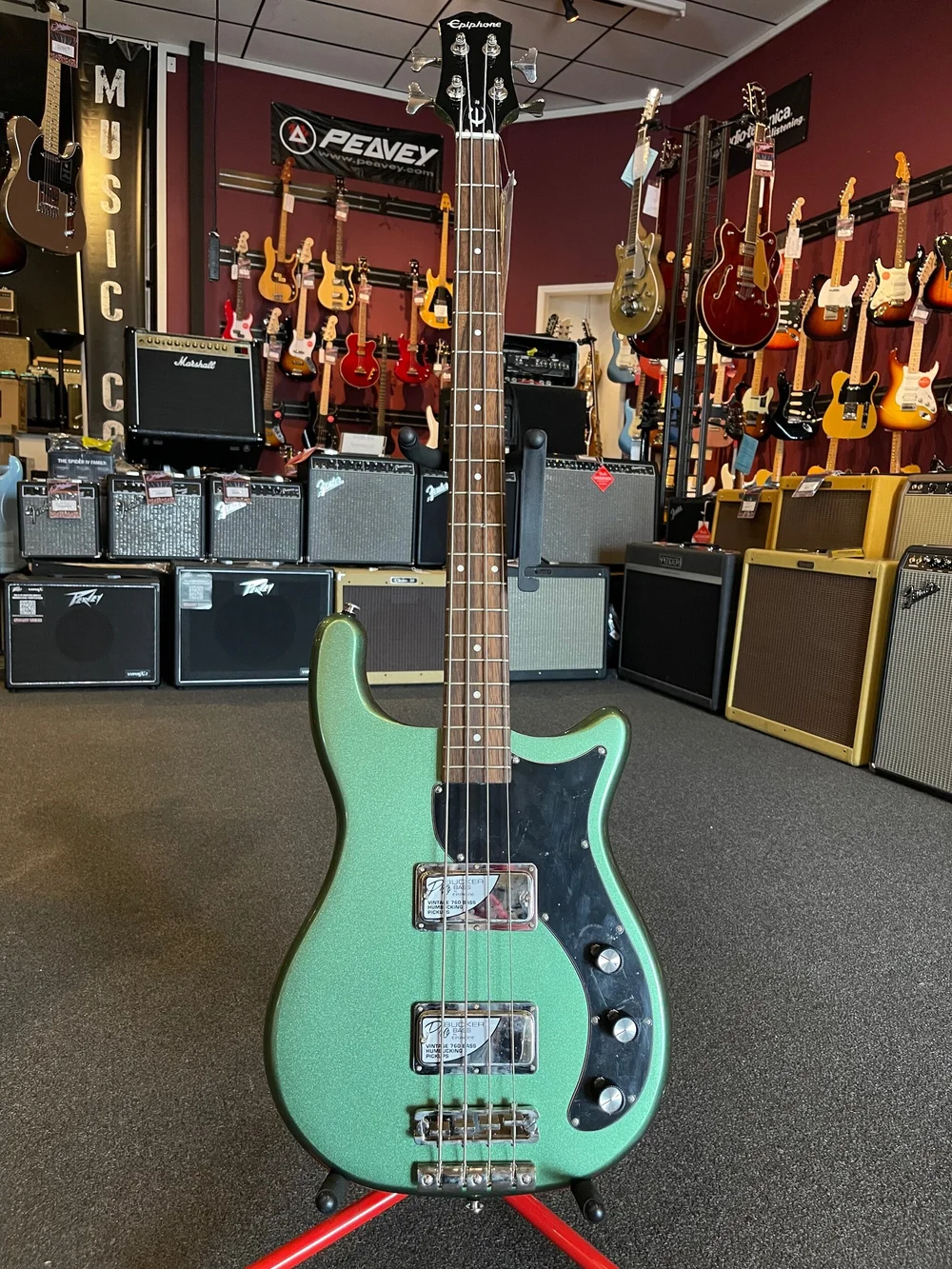 Epiphone Embassy Bass Guitar Sparkling Burgundy | Guitar Center
