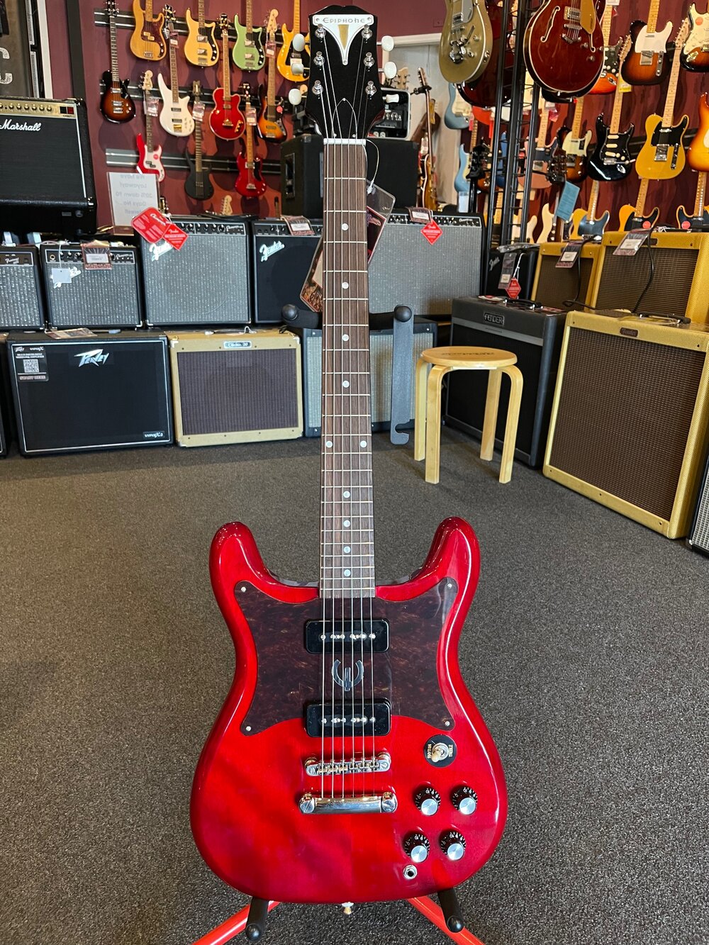 Epiphone Wilshire P-90s Electric Guitar - Cherry — Kentucky Epiphone Wilshire P-90s Electric Guitar - Cherry — Kentucky
