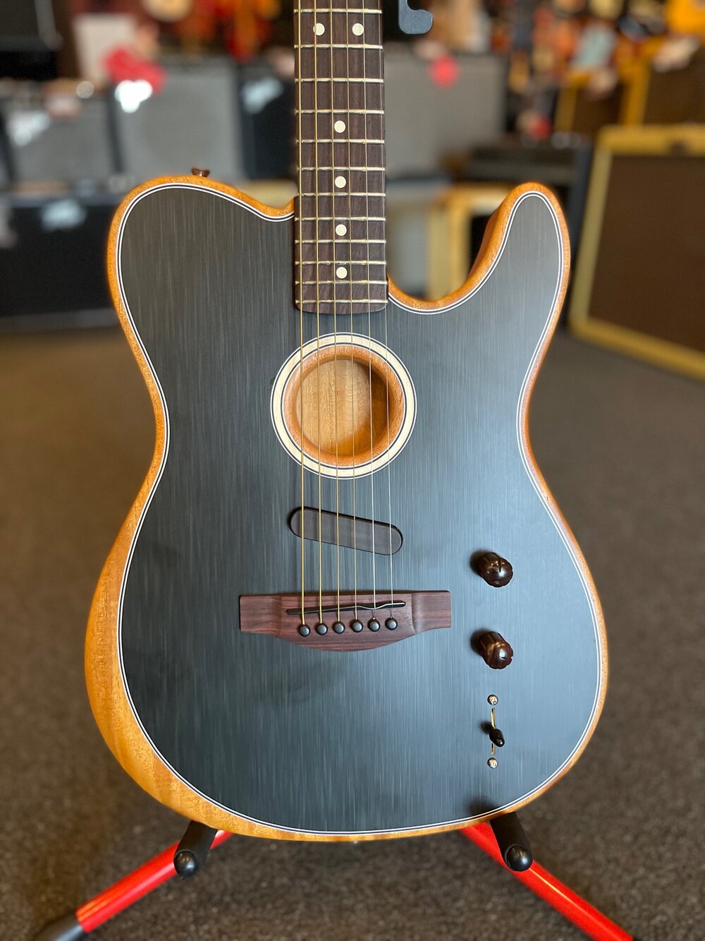 Fender Acoustasonic Player Telecaster Acoustic-electric Guitar - Brushed Black with Rosewood Fingerboard — Kentucky Music Fender Acoustasonic Player Telecaster Acoustic-electric Guitar - Brushed Black with Rosewood Fingerboard — Kentucky Music