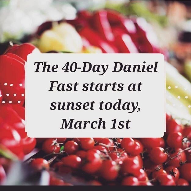 The 40-Day Daniel Fast starts at Sunset today and ends at sunset on April 8th. If you will be joining for the 20-day fast, you have 20 days left to plan your fast!
How will you be fasting this year?

#danielfast #lent