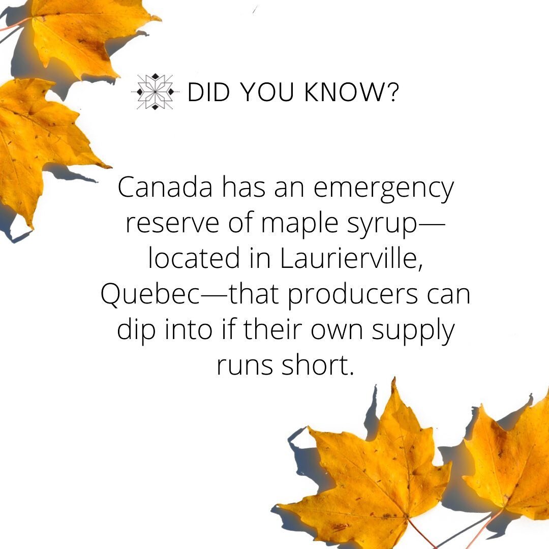 #didyouknow That Canada has an emergency reserve of maple syrup&mdash;located in Laurierville, Quebec&mdash;that producers can dip into if their own supply runs short? The Global Strategic Maple Syrup Reserve, as it's officially called, is a whopping