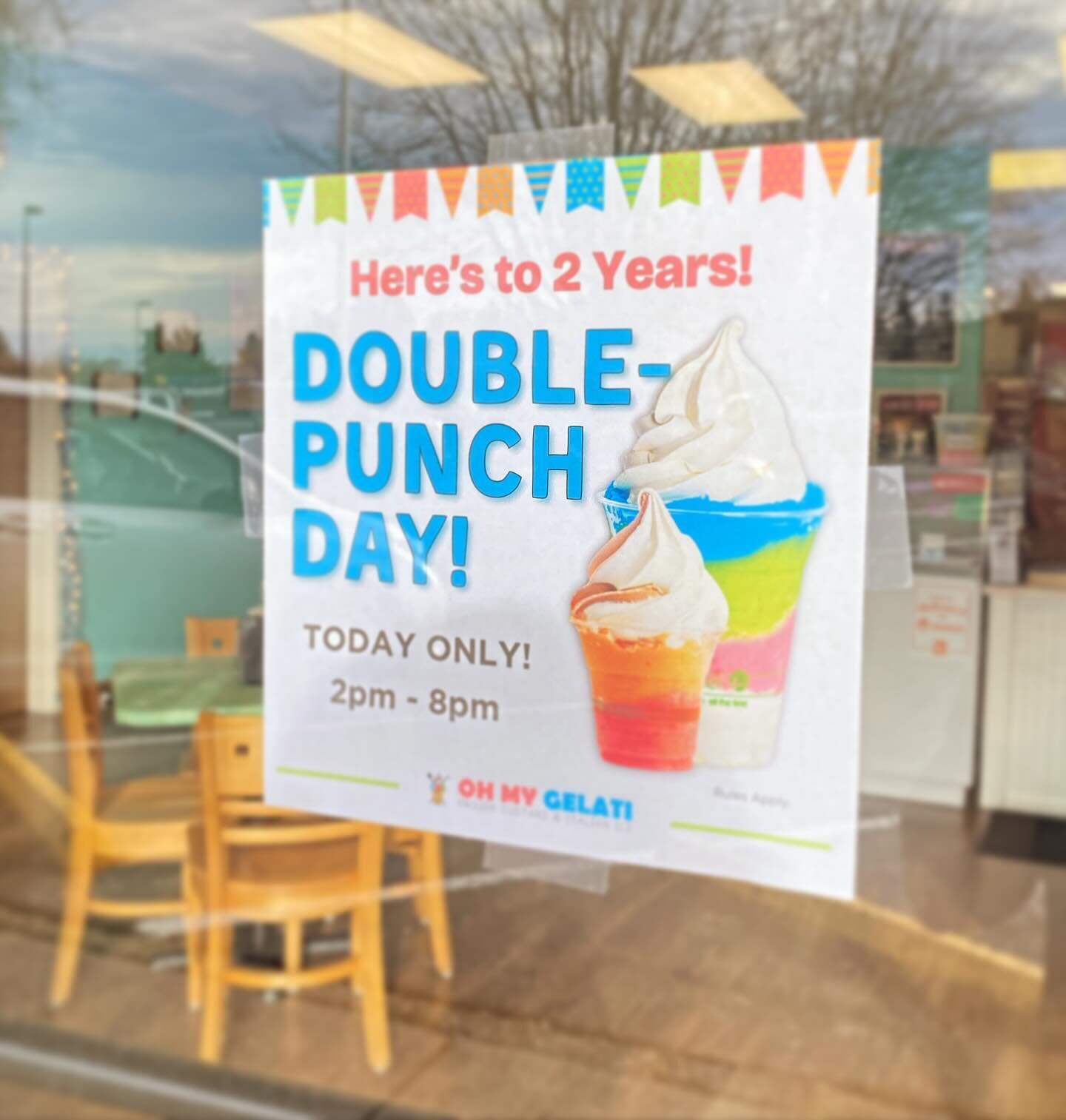 Don&rsquo;t forget to stop in for some extra punches! 😋🍦

#DoublePunchDay #CustomerAppreciation #Anniversary #TwoYears #OhMyGelati #Gelati #FrozenCustard #ItalianIce #WaterIce #OregonCity #PNW #BuyLocal #ShopSmall #Desserts