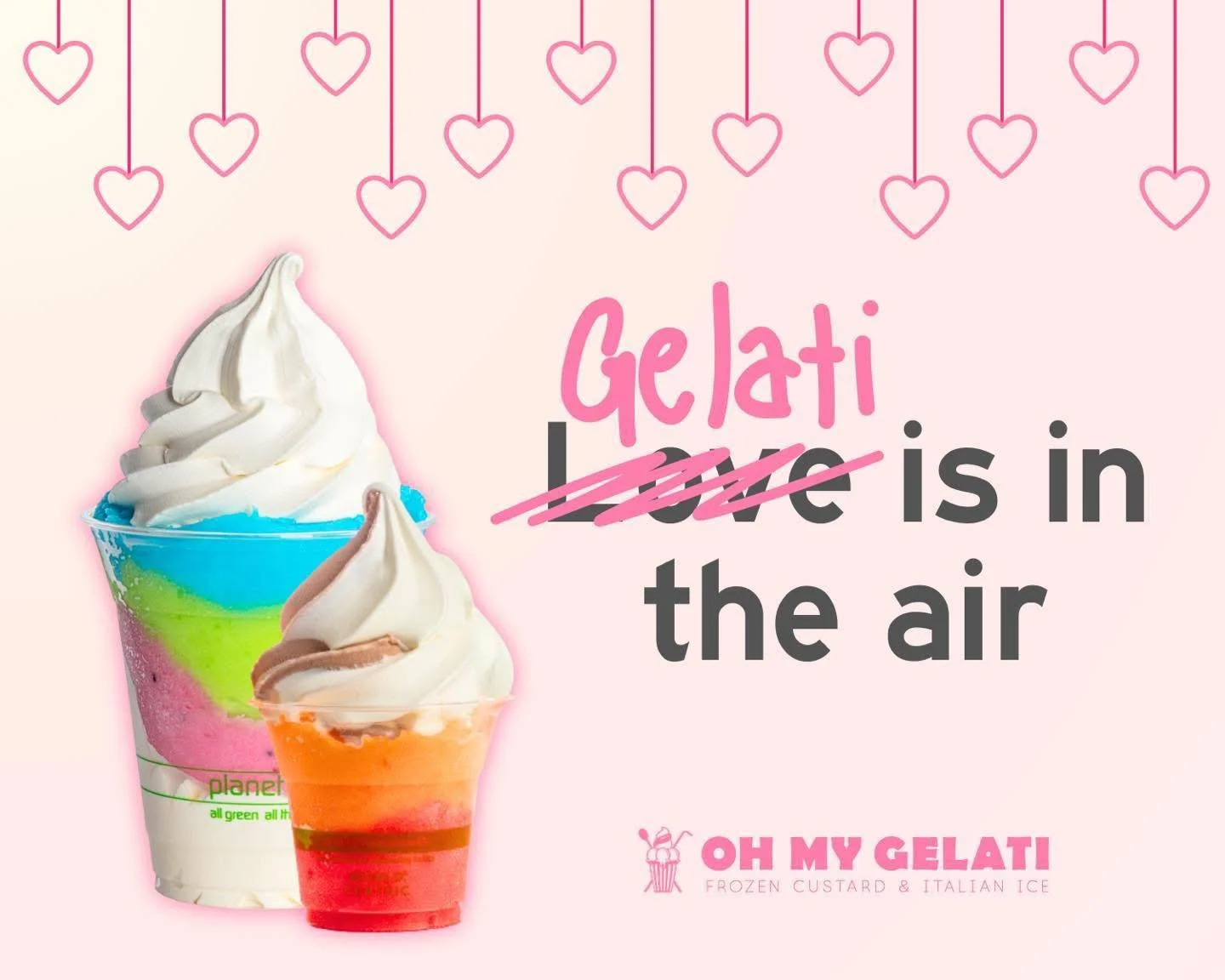Happy Valentine's Day! #Gelati is in the air today 🩷💕🍧

Don't forget to stop in for frozen treats 😘🍦

#HappyValentinesDay #FrozenCustard #ItalianIce #OhMyGelati #IceCream #Desserts #DateNight #BuyLocal #ShopSmall #WaterIce #OregonCity #PNW
