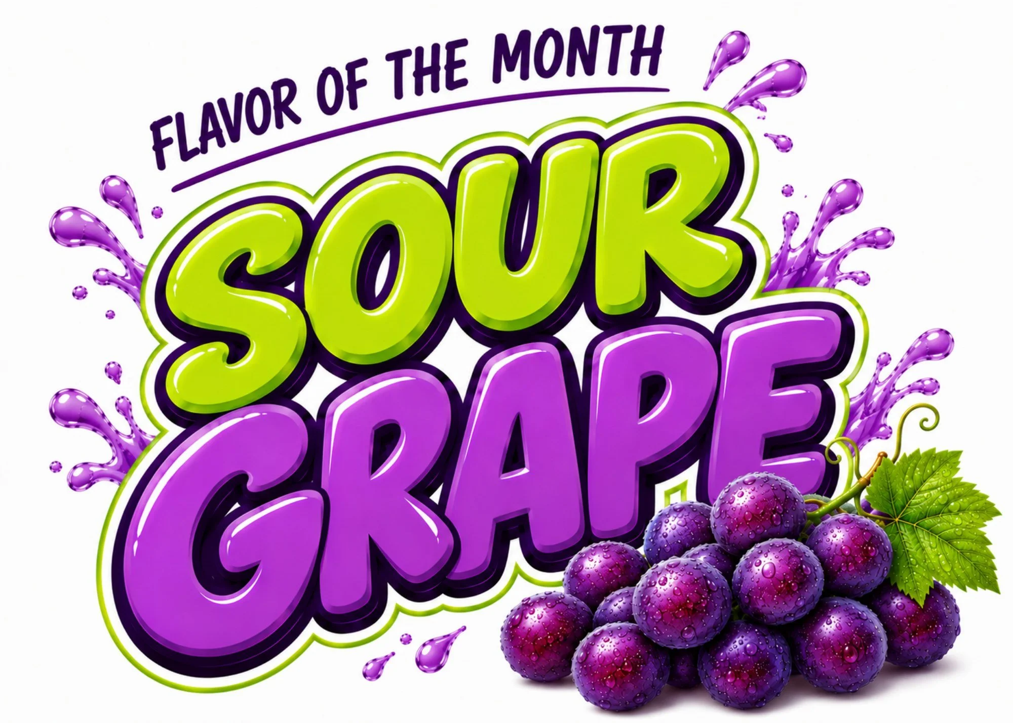 Okay, sour lovers&hellip; we know we&rsquo;ve been neglecting you. 😅💚

So this one&rsquo;s for you! By popular demand, September&rsquo;s Flavor of the Month is SOUR GRAPE! 🍇💜

Sweet, tart, and definitely sour. Come get your fix all month long!

#
