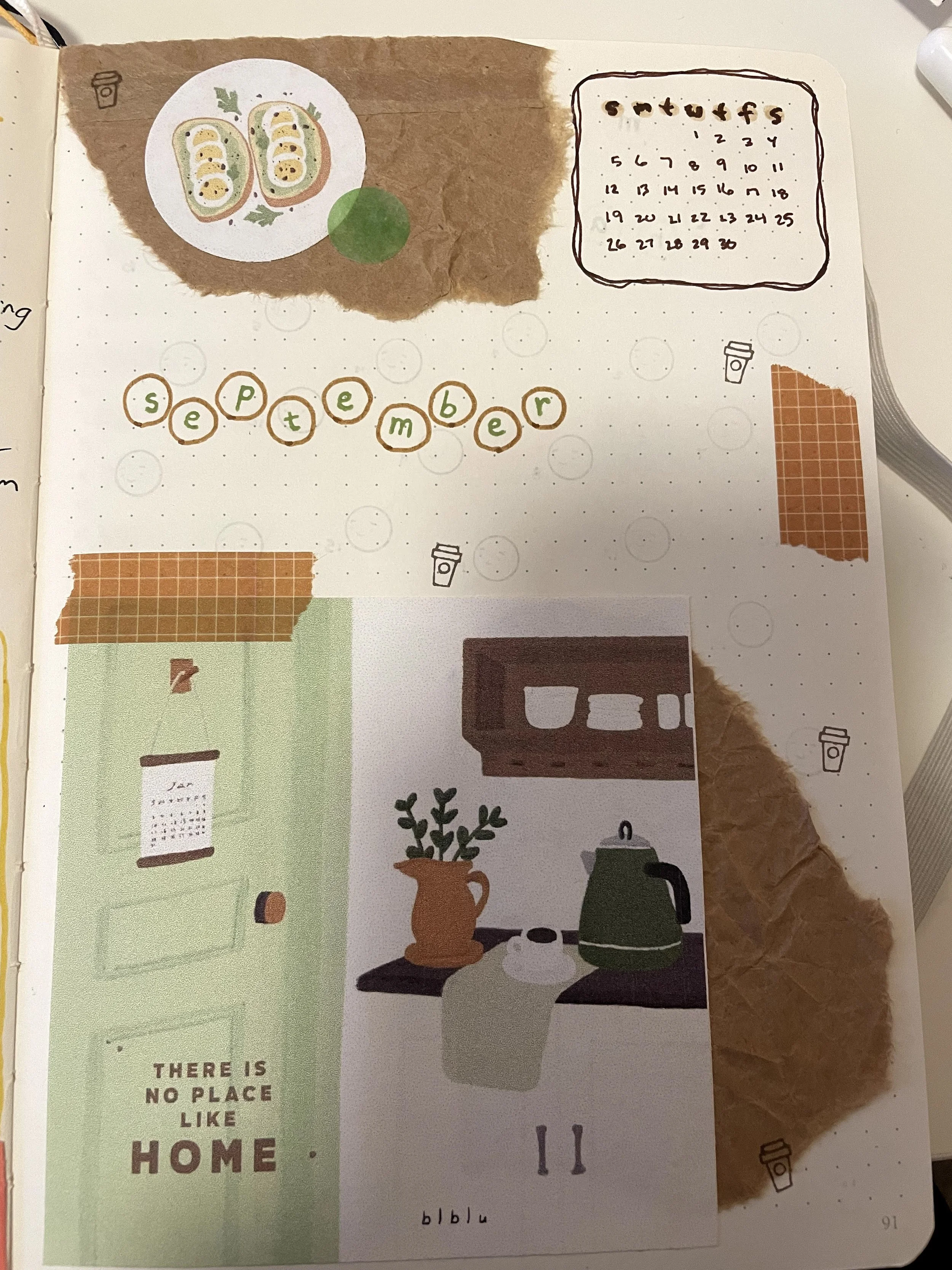 Bullet journaling. I enjoy being creative and putting together monthly themes.