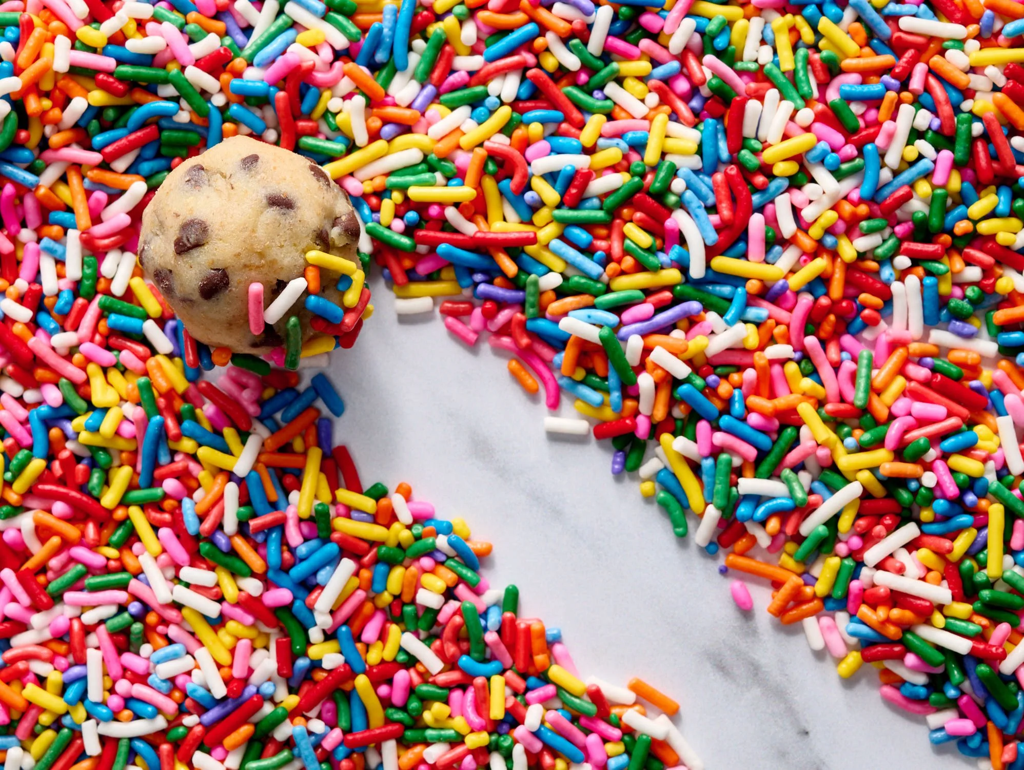 Rainbow Sprinkles with Cream Cheese and Chocolate Chip Cookie Dough