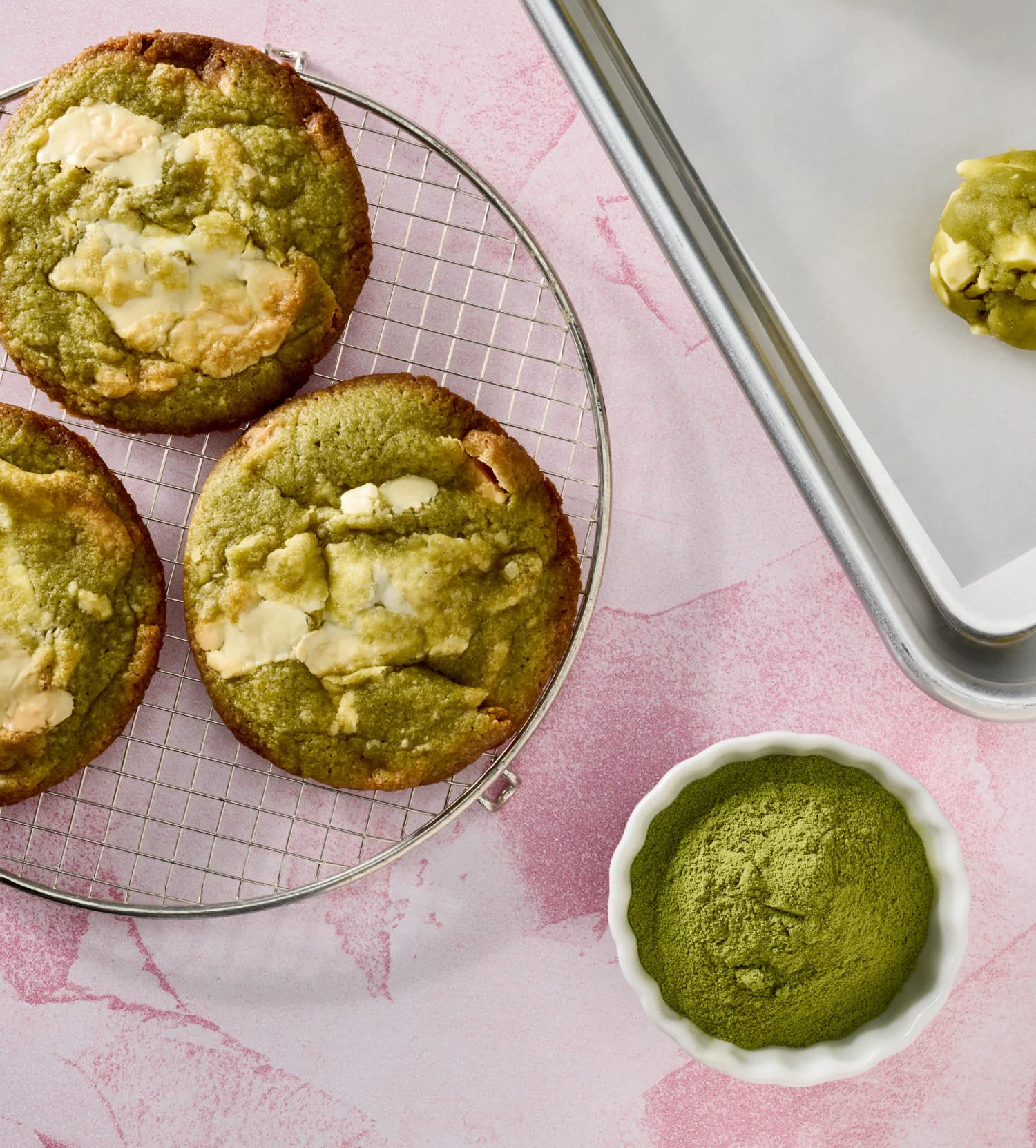 Matcha Latte Chocolate Chip Cookies