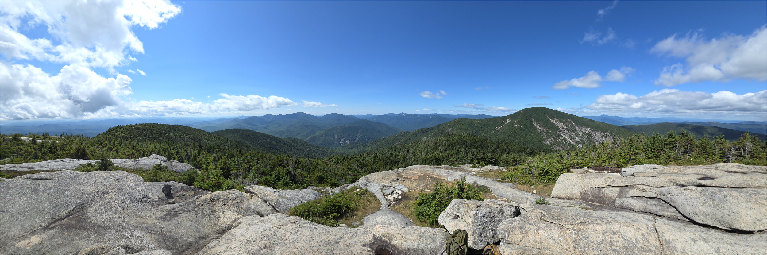 Panoramic view of the northeastern Adirondack High Peaks from the summit of Rocky Peak Ridge