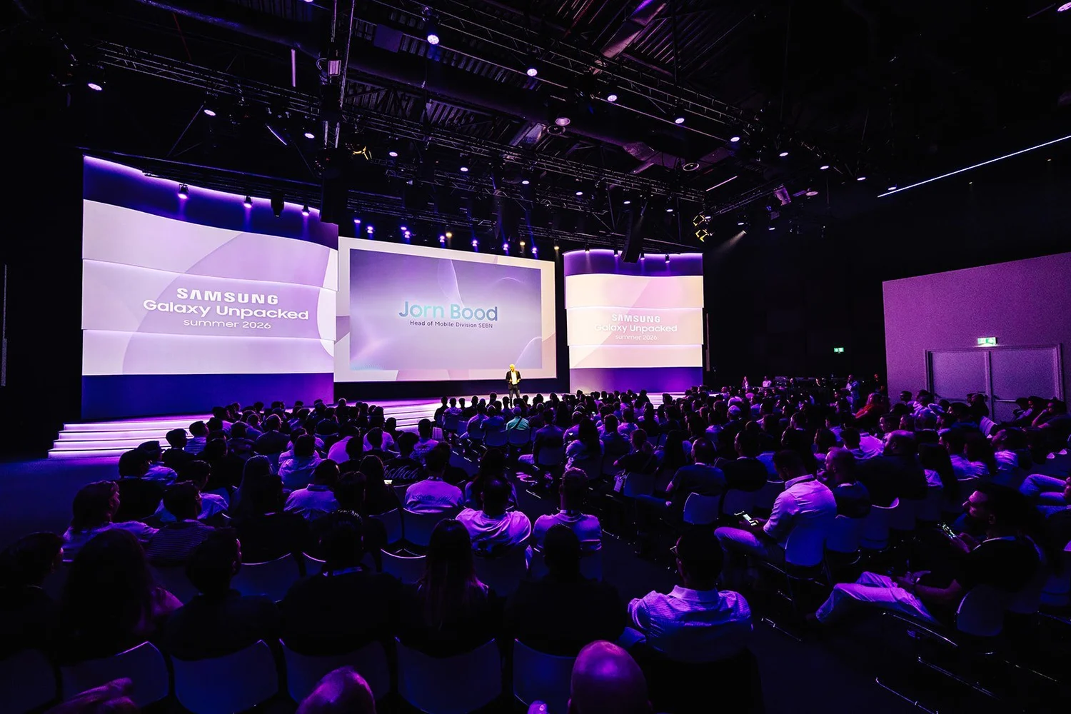 Volle zaal tijdens Samsung Galaxy Unpacked summer 2026