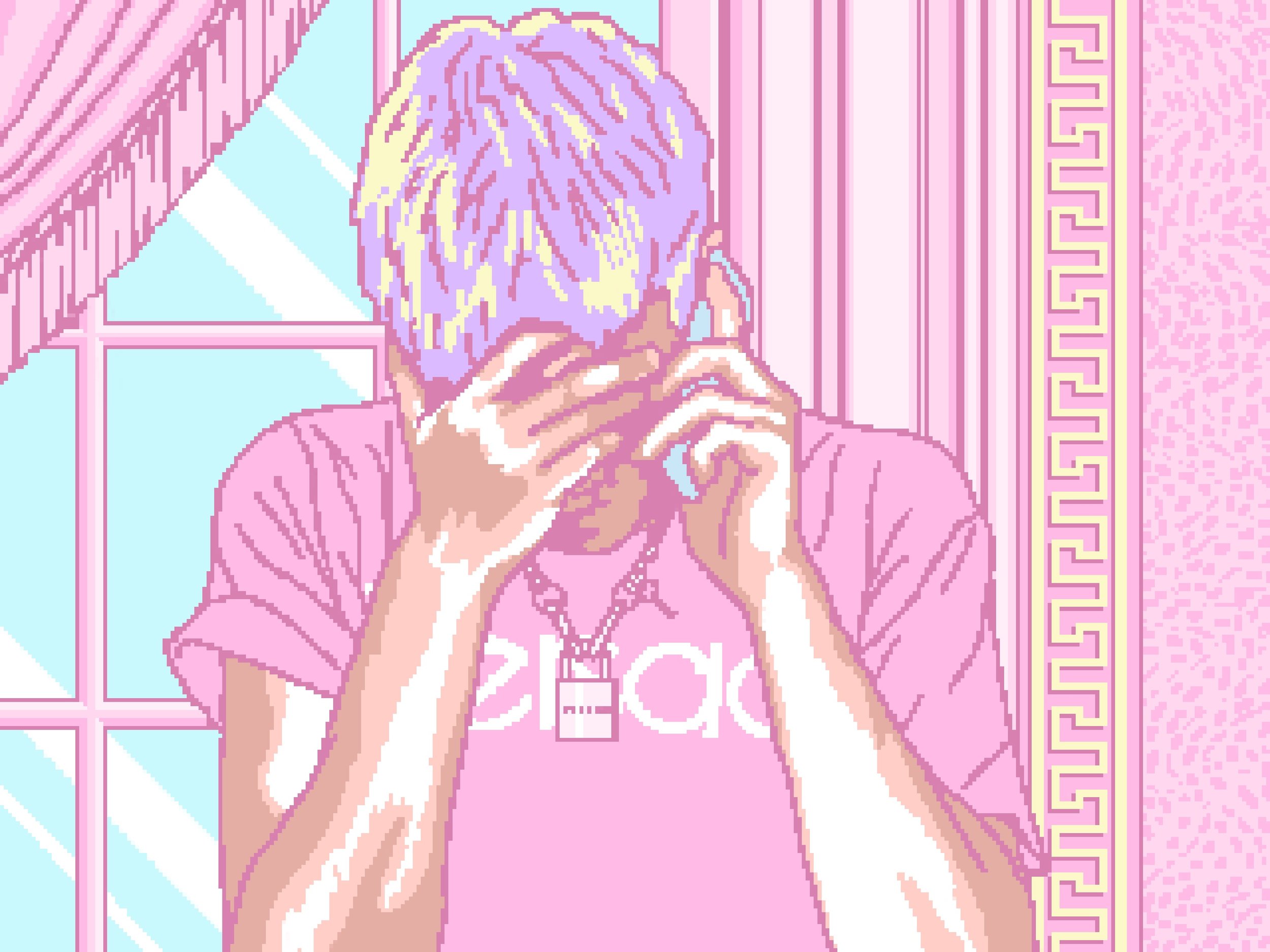 Nah, it's cool (Greek Key Border), 2024. Digital -- 320 x 240 px