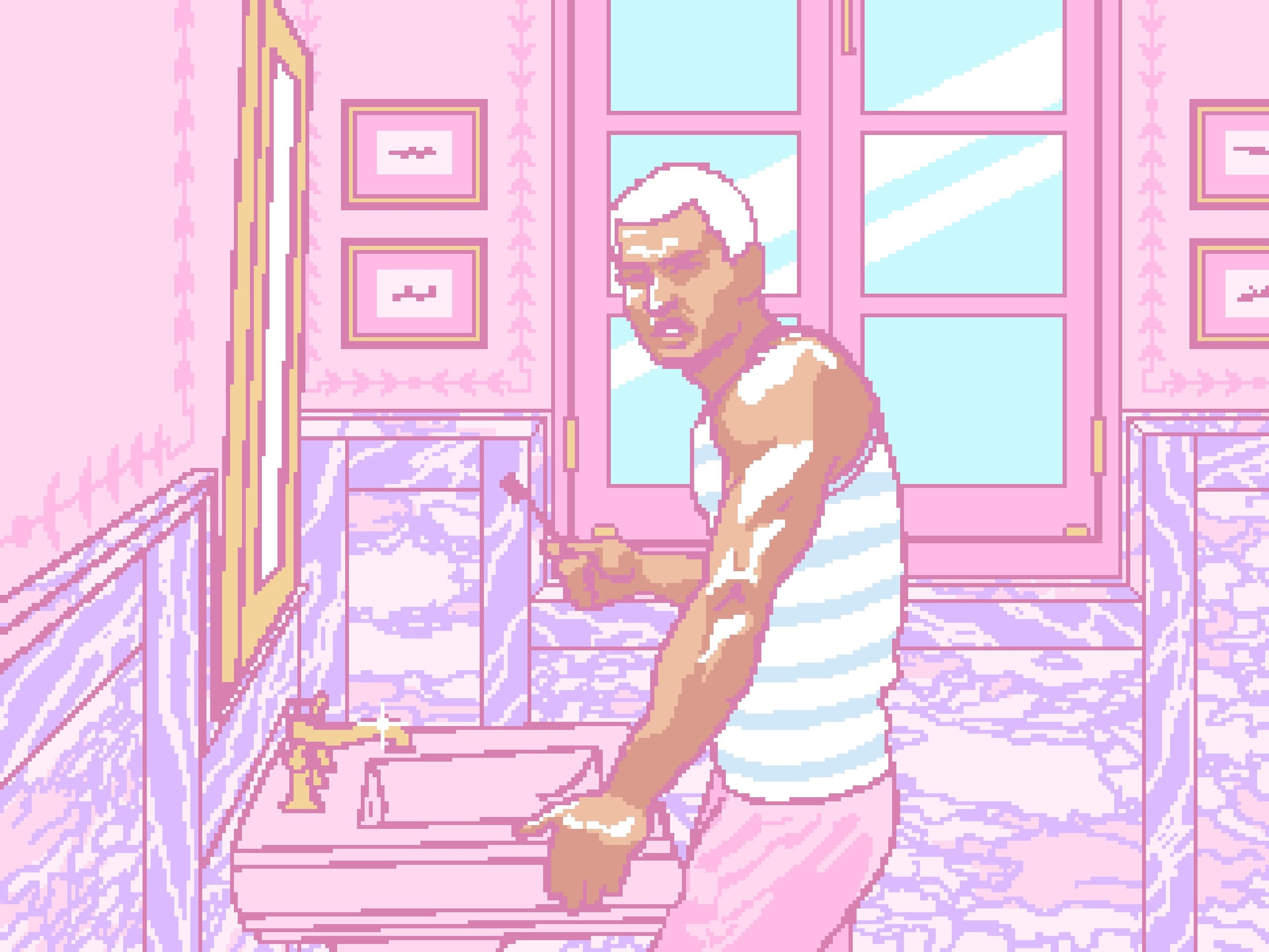 Dad? (Marble Paneling), 2024. Digital -- 320 x 240 px