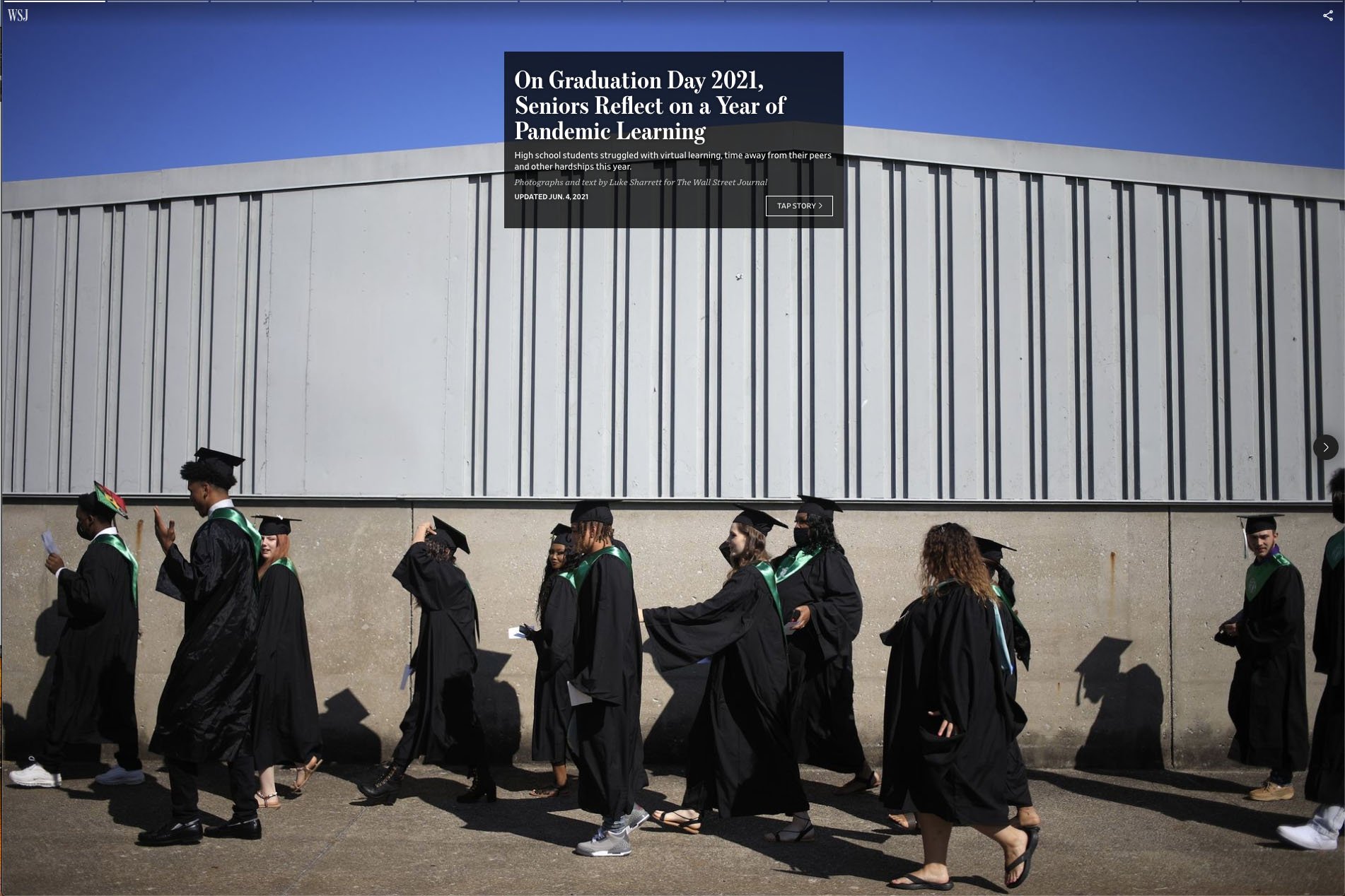   Photography:   Luke Sharrett    Photo Editing and Production : Stephen Reiss   Story:   On Graduation Day 2021, Seniors Reflect on a Year of Pandemic Learnning    