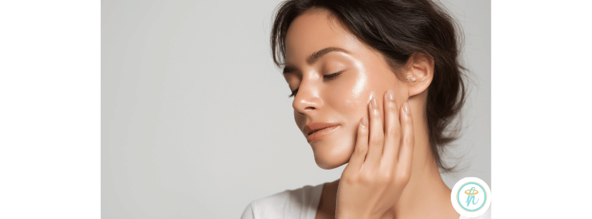 A woman with a beautiful highlight and smooth uplifted skin.