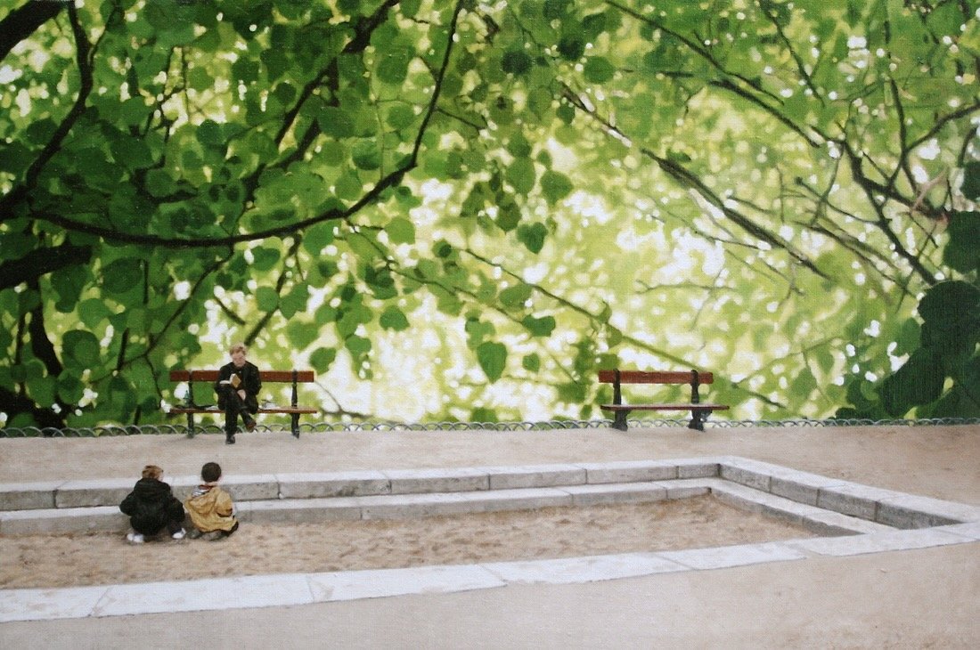 Reminder: Paintings on display at GFJ Memorial Library (and new painting just about done)