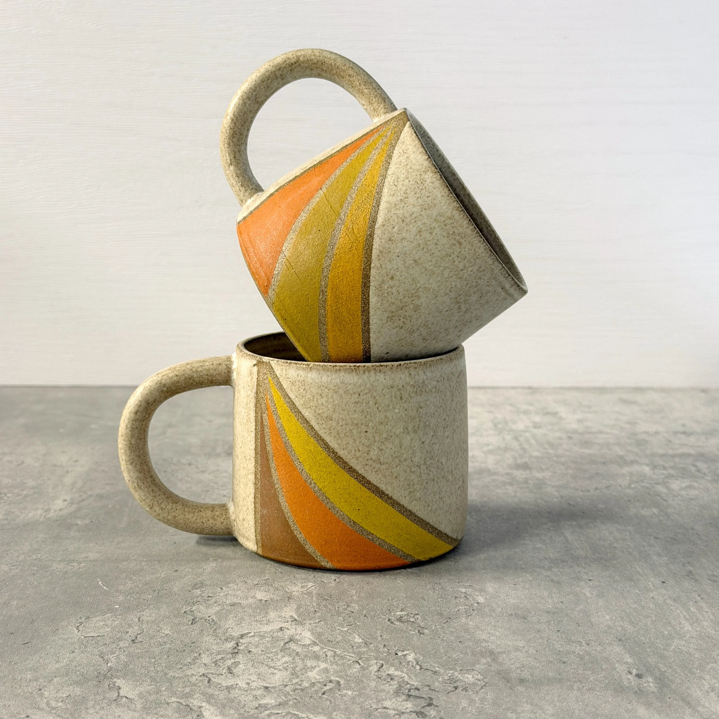 Rainbow Rustic Mugs