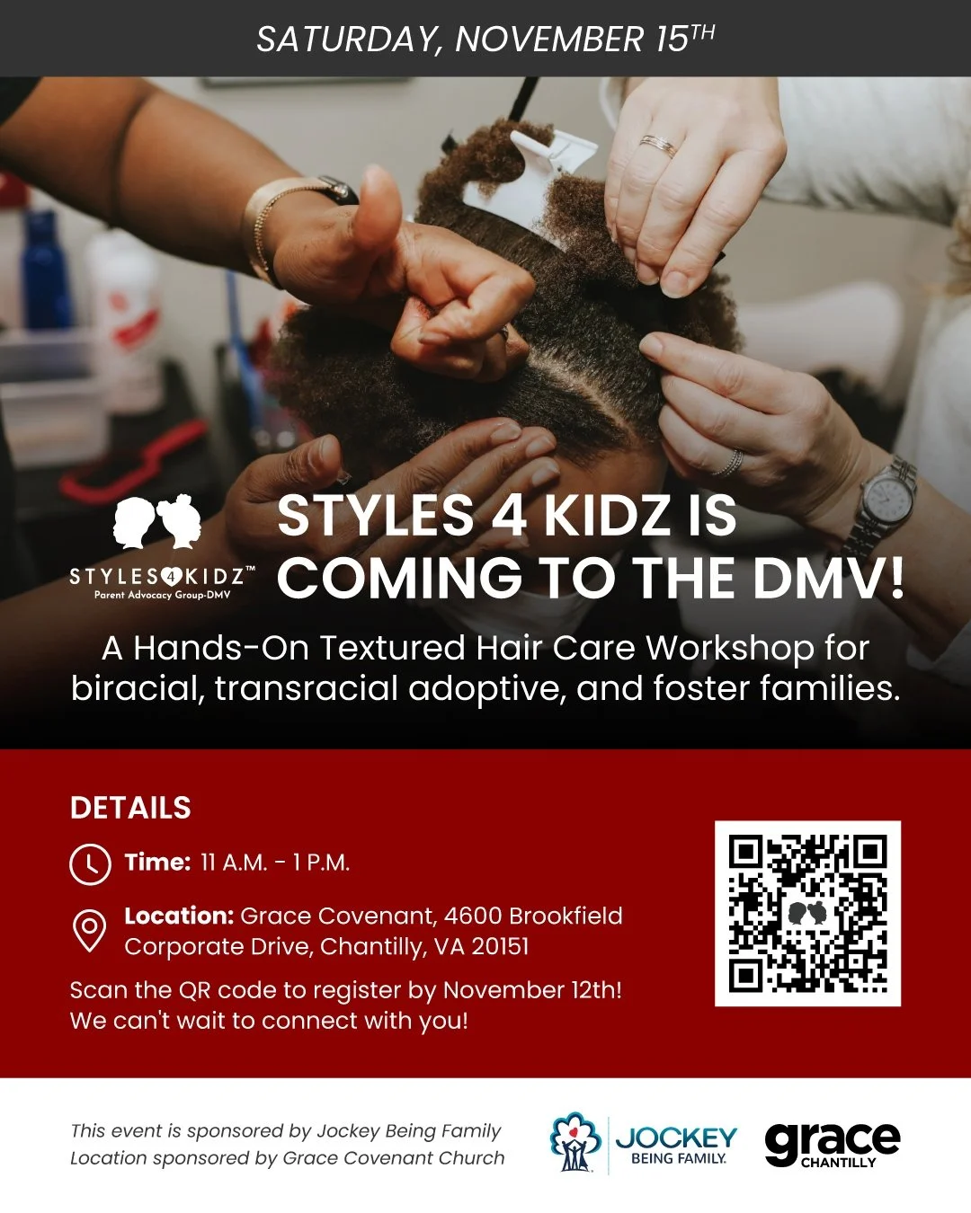 Styles 4 Kidz is coming to the DMV! ✨💇🏾&zwj;♀️

Join us for a hands-on textured hair care workshop designed for biracial, transracial adoptive, and foster families. 💜 Learn essential techniques, build confidence, and connect with a community that 