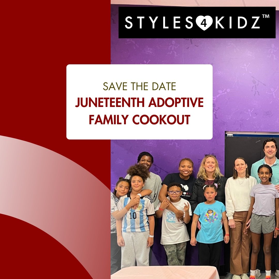 Mark your calendars for community and celebration! 🧺 

Join the Styles4Kidz Parent Advocacy Group for our Juneteenth Adoptive Family Cookout on Sunday, June 14th. It's a day for connection, food, and fun. We can't wait to see your family there!

Vis