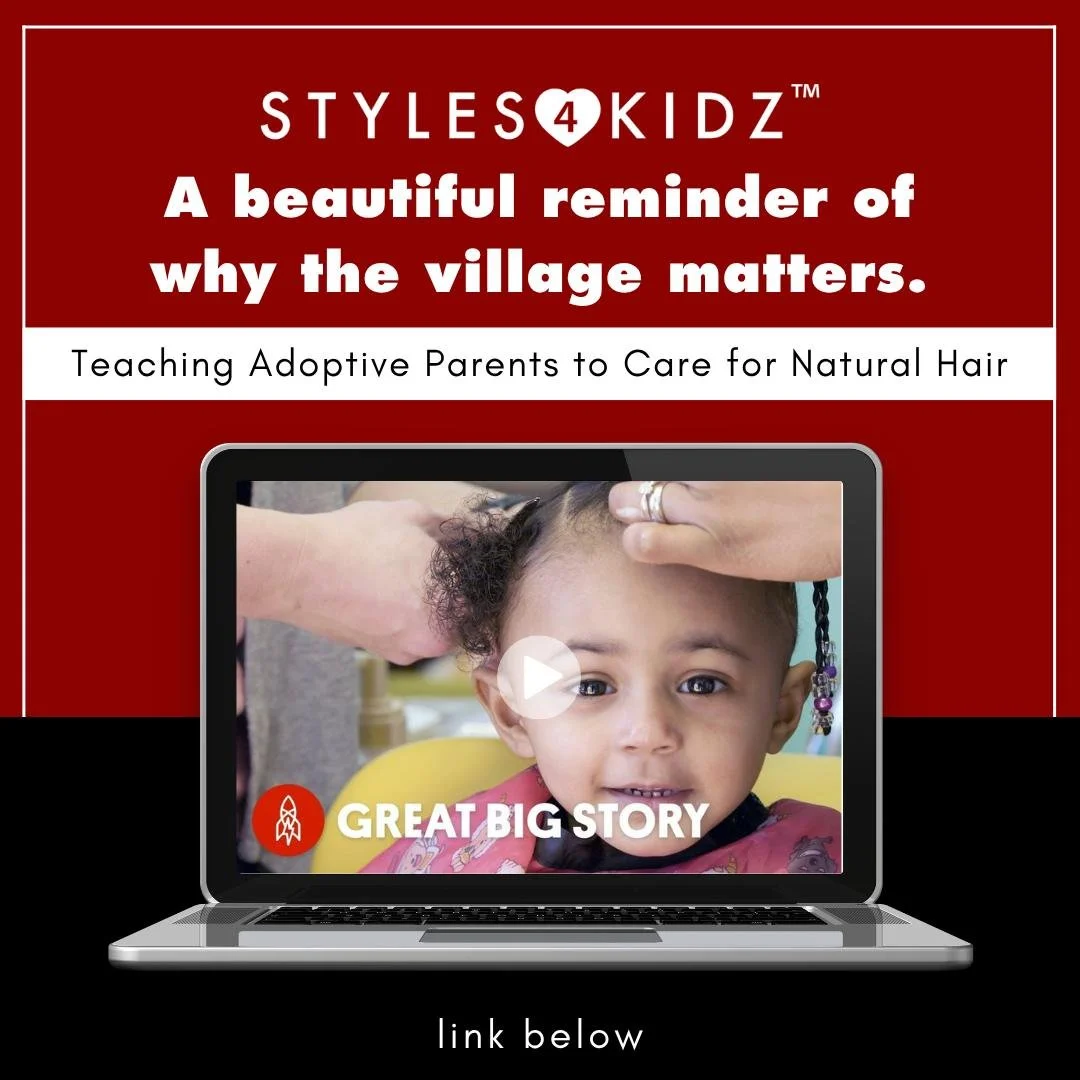 Revisit this powerful feature story tracking how proper hair care builds deep family connections and transforms a child's self-image. For transracial adoptive and foster families, Styles4Kidz is more than a salon - it is a community of absolute suppo