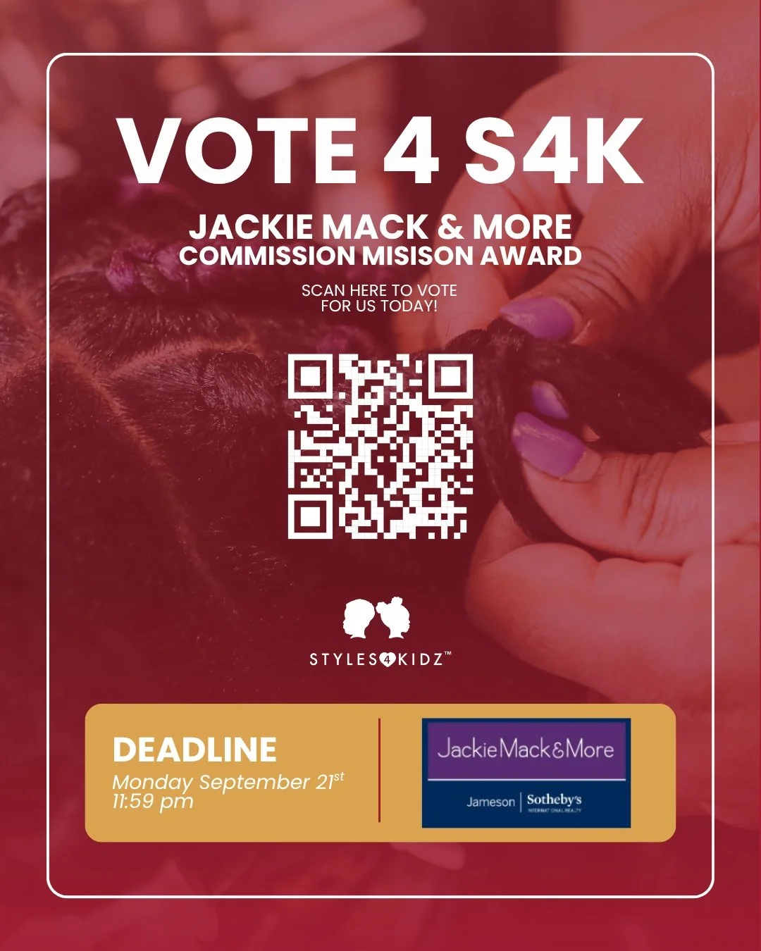 Styles4Kidz has been nominated for the 2026 Jackie Mack &amp; More Commission Mission Award! 🎉

Your vote can help Styles4Kidz to continue supporting children and families through culturally responsive hair care and education. ❤️

Voting ends Septem