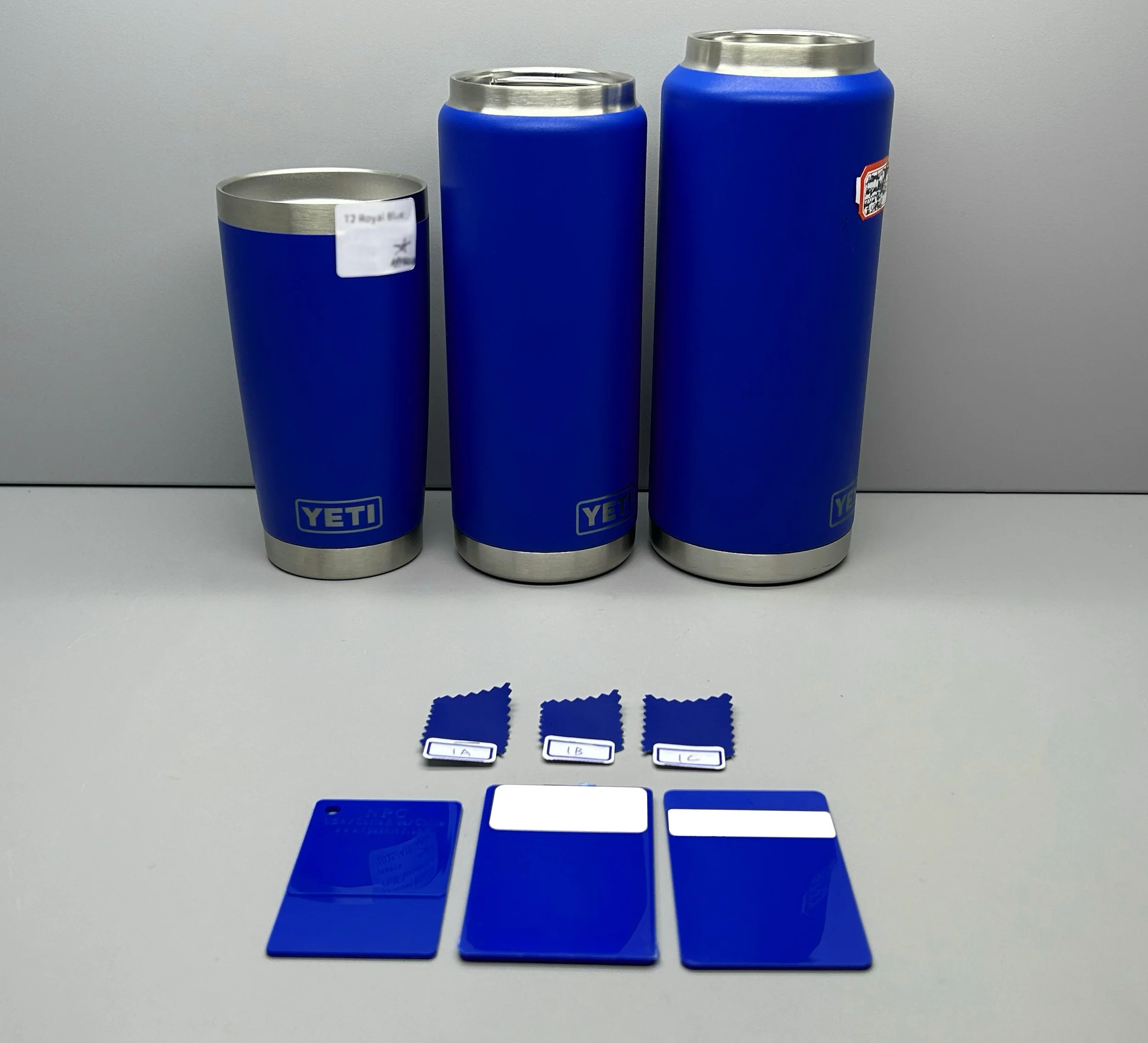Royal Blue cross category (Drinkware, Softgoods, Hardgoods) CMF Development