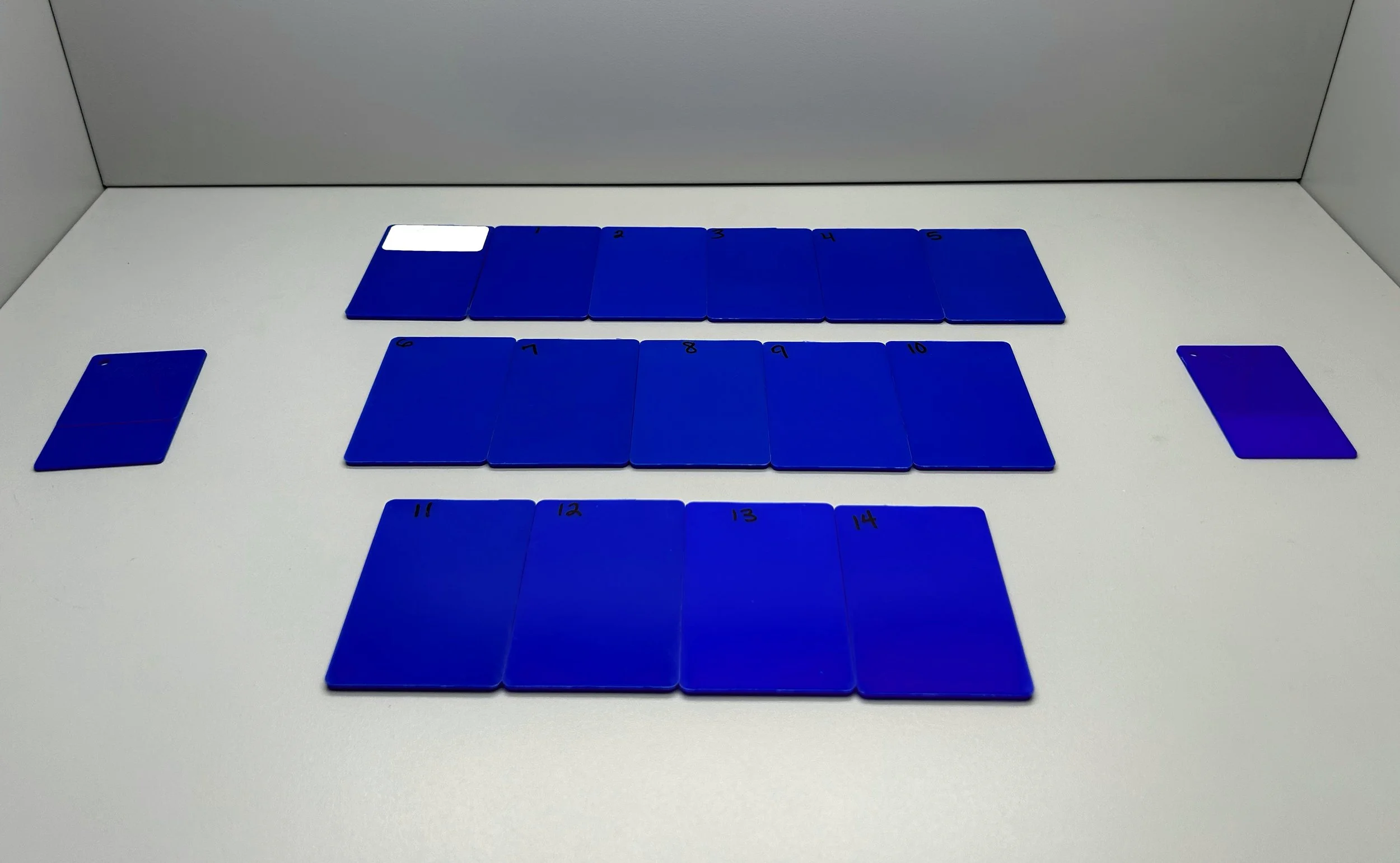 New cross category core color - Royal Blue resin development