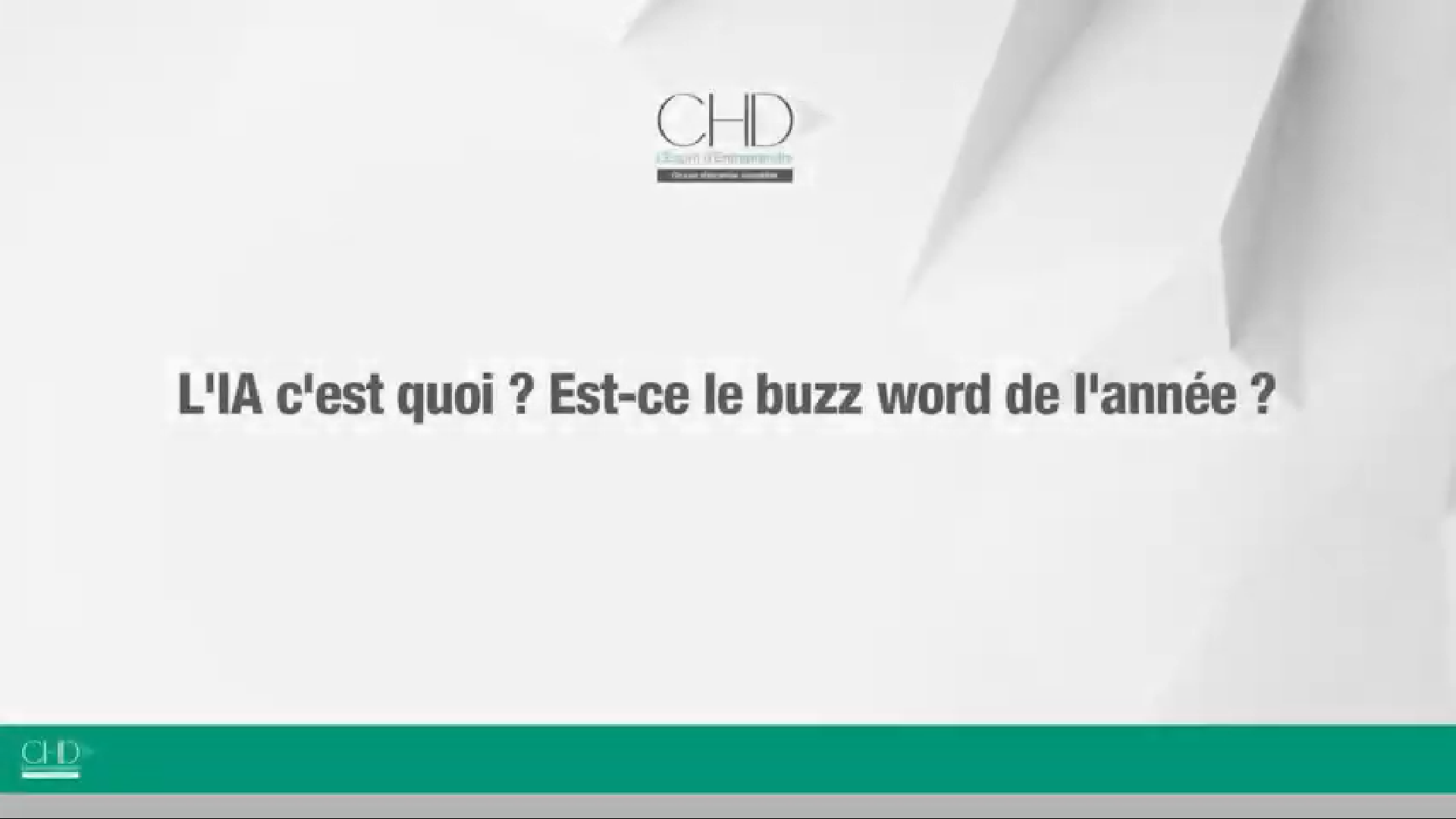 L' intelligence Artificielle - Paroles d'experts CHD - Février 2019